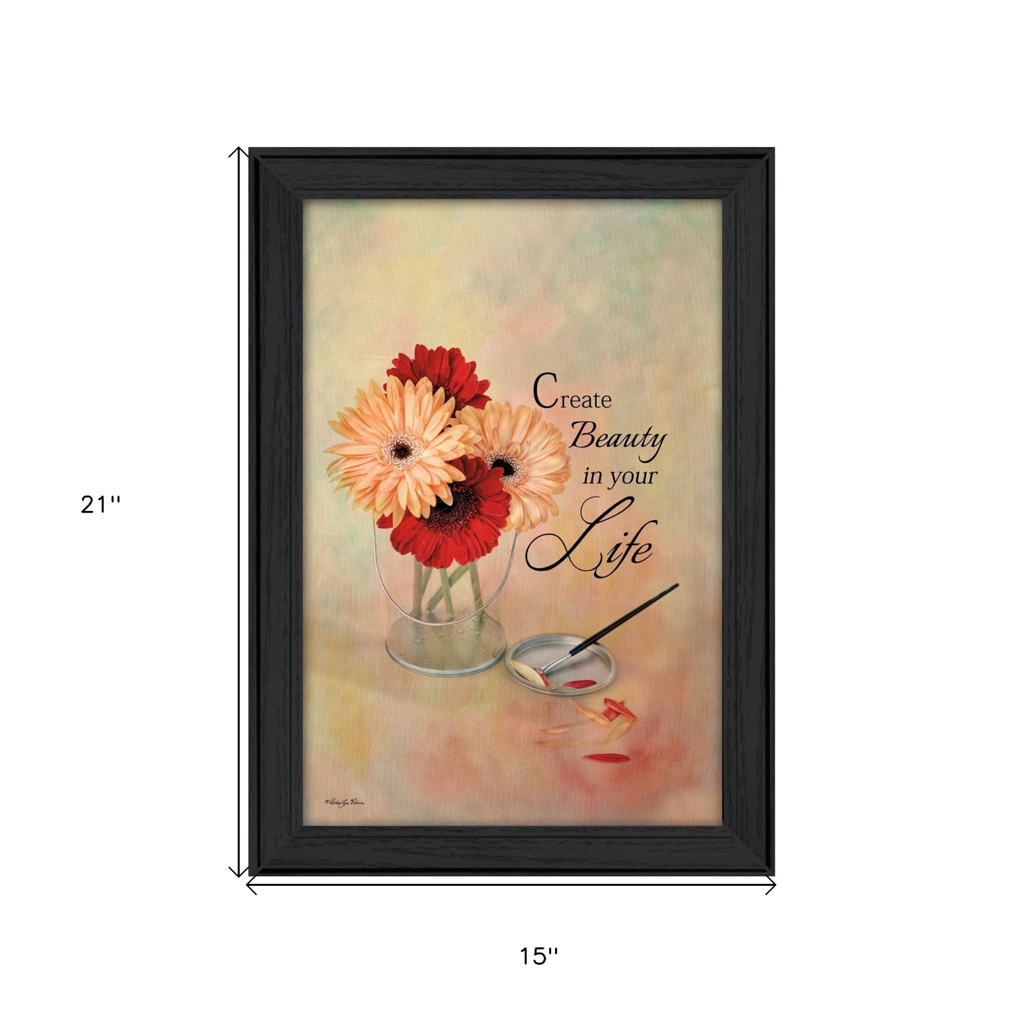 Create Beauty In Your Life Black Framed Print Wall Art