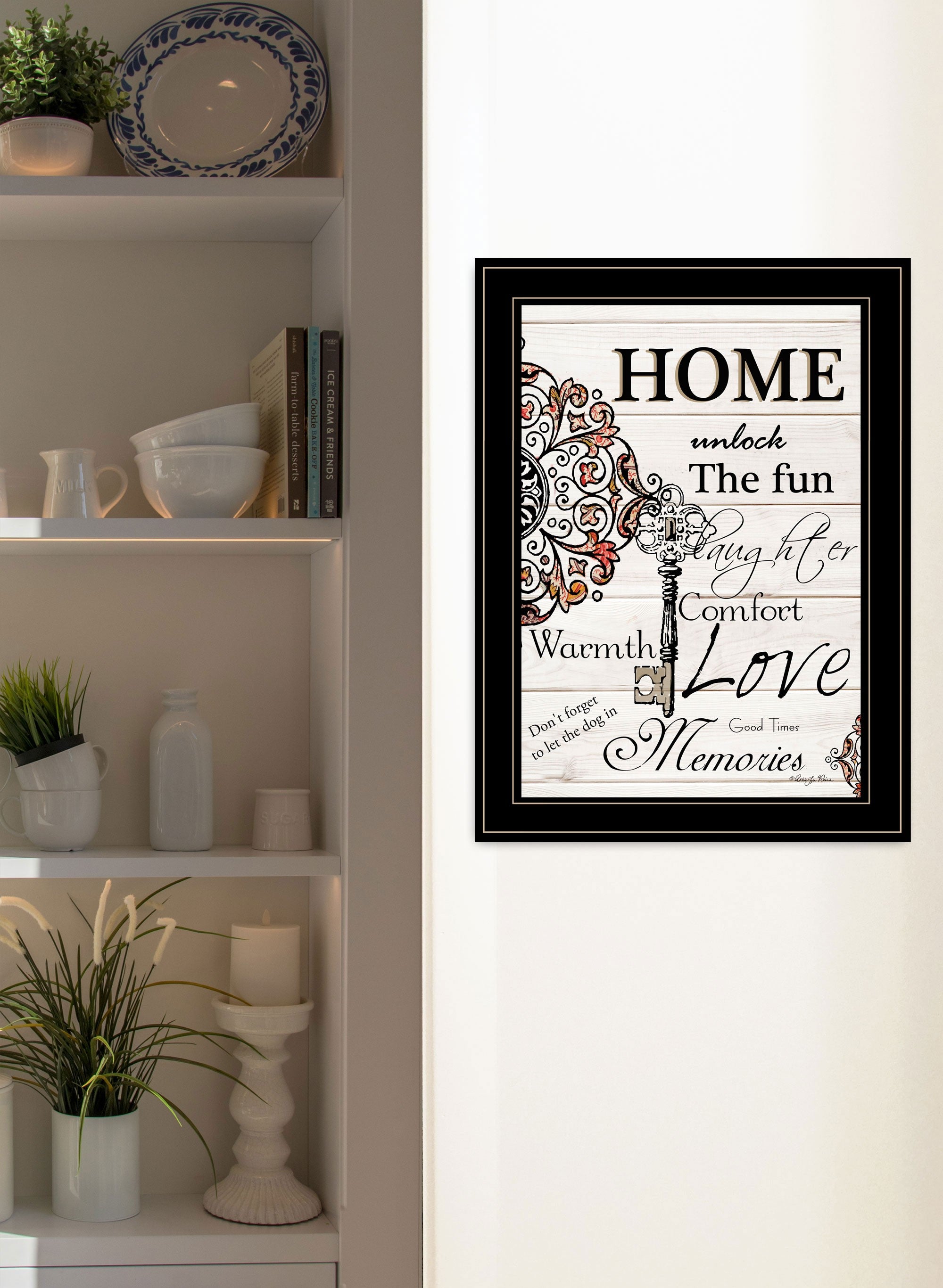 Home Or Laughter 2 Black Framed Print Wall Art