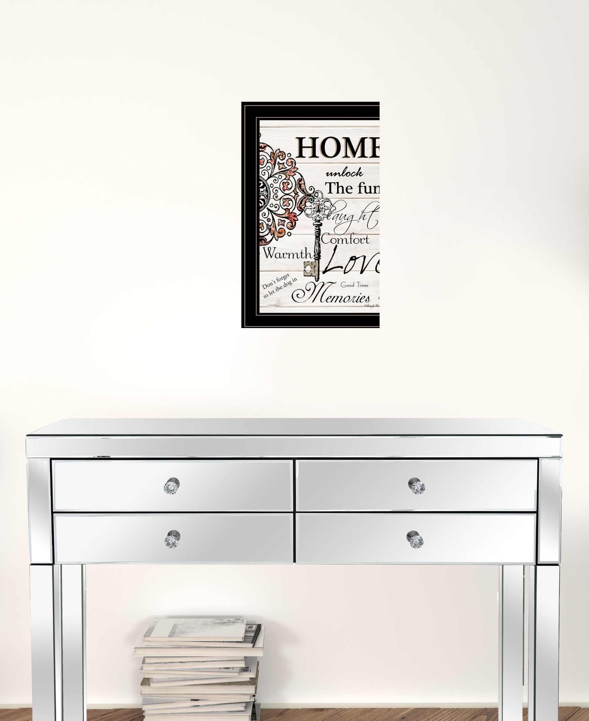 Home Or Laughter 2 Black Framed Print Wall Art