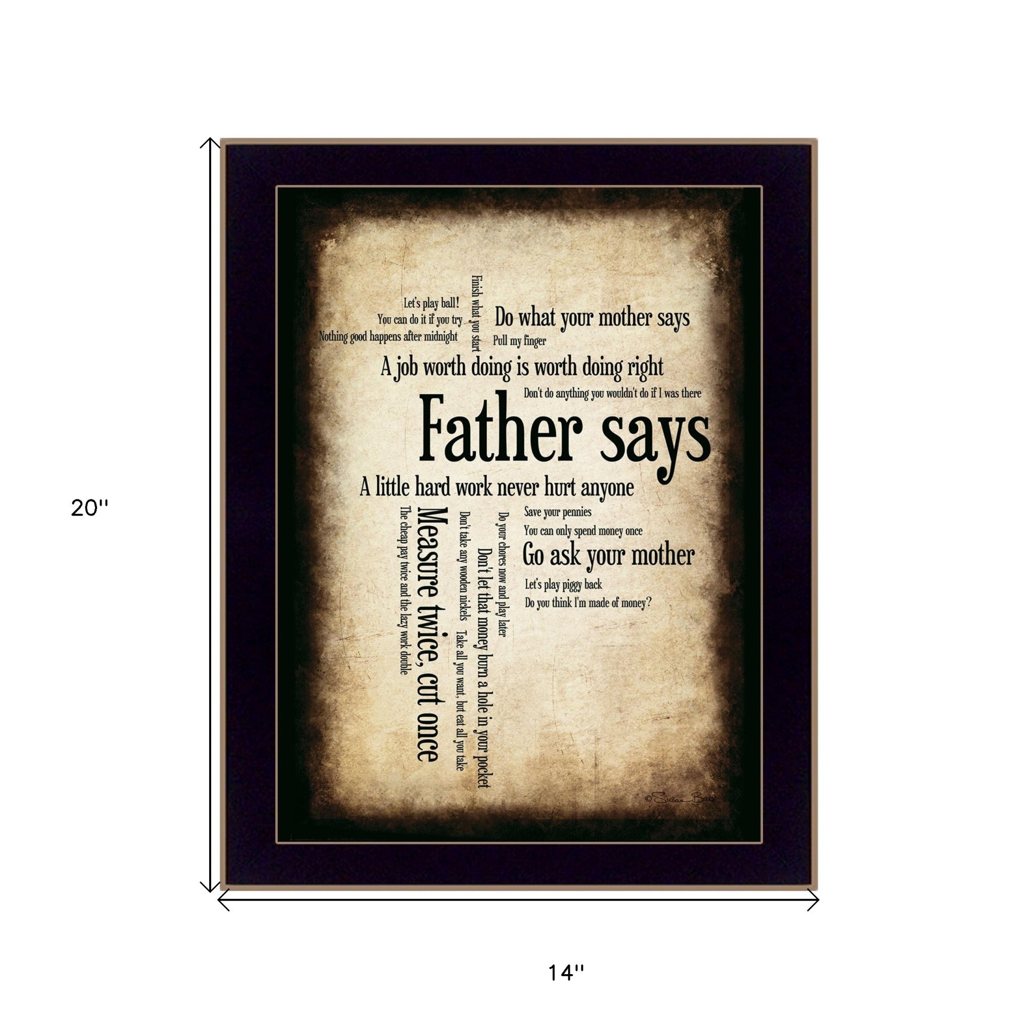 Father Says 2 Black Framed Print Wall Art