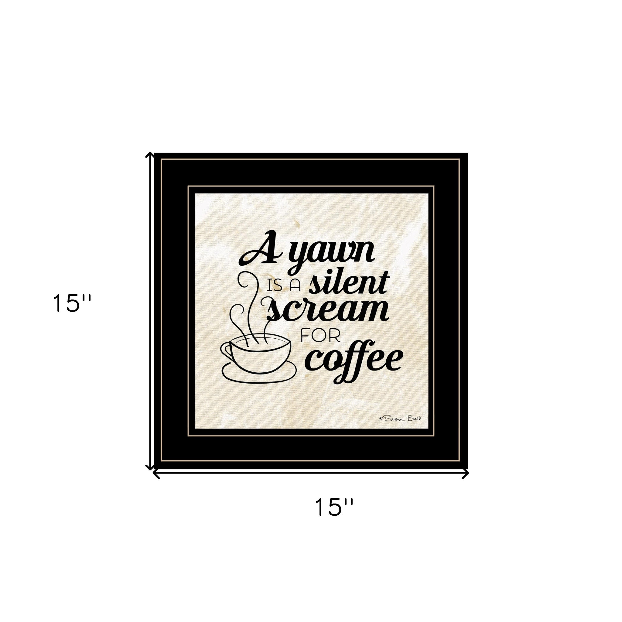 A Silent Scream For Coffee 2 Black Framed Print Wall Art