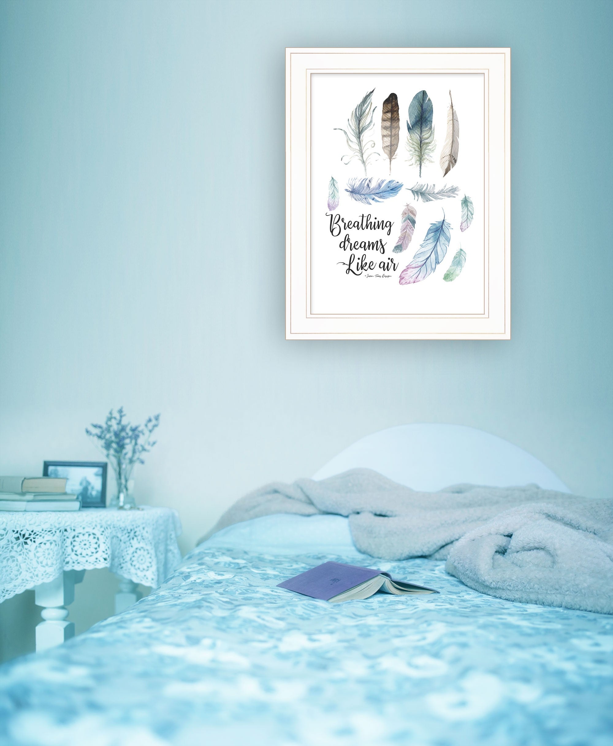 Breathing Dreams Like Air 1 White Framed Print Wall Art