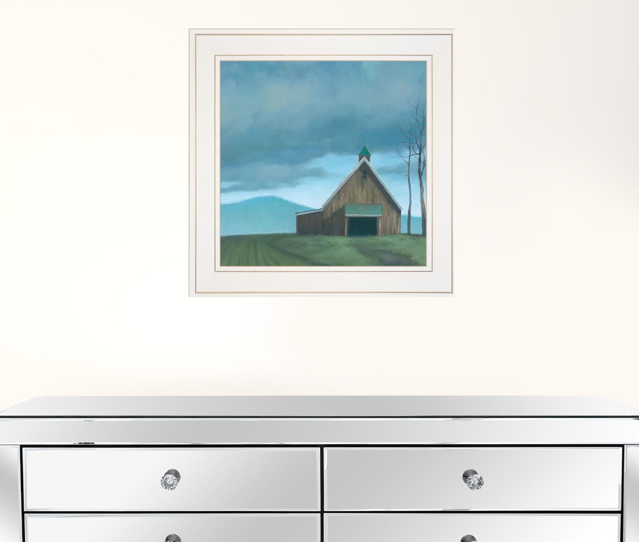 Lonesome Barn 1 White Framed Print Wall Art