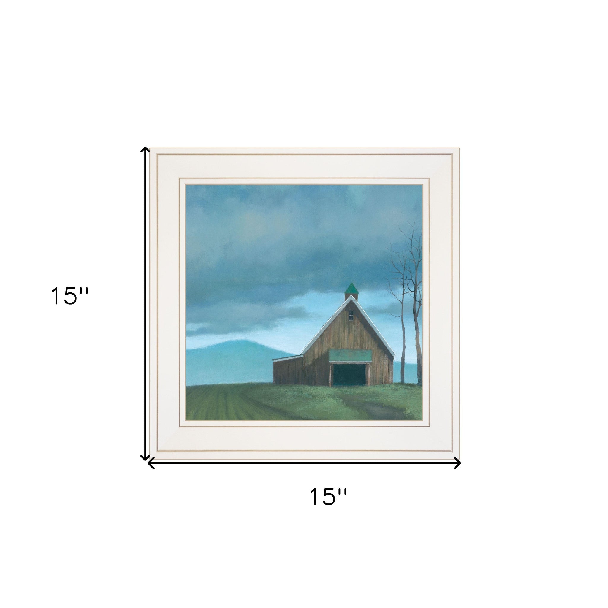 Lonesome Barn 1 White Framed Print Wall Art