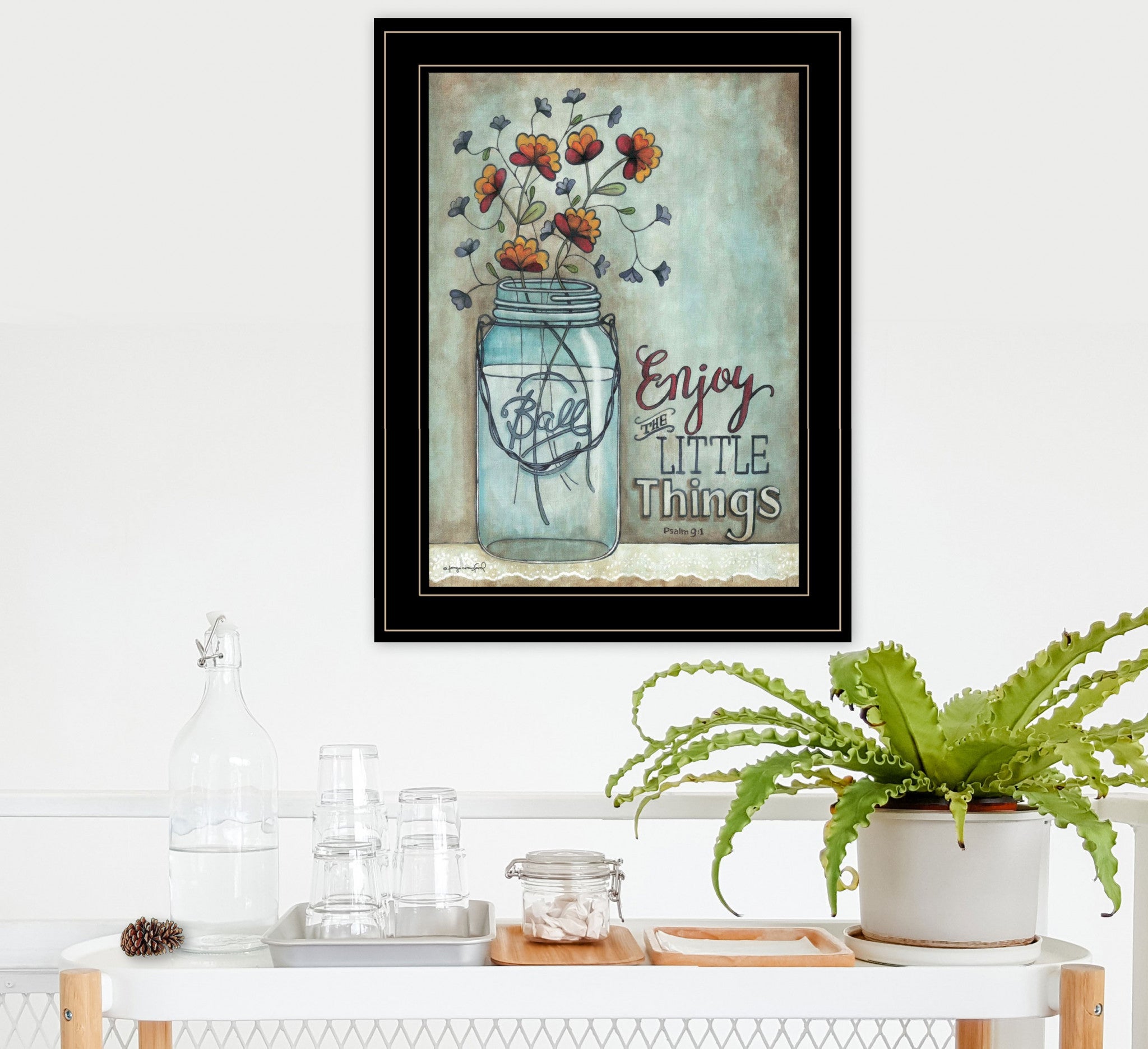 Enjoy The Little Things 2 Black Framed Print Wall Art