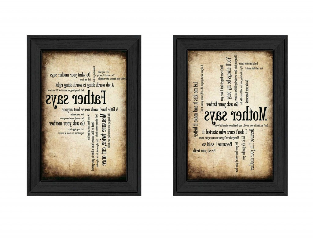 Set Of Two Parents Black Framed Print Wall Art