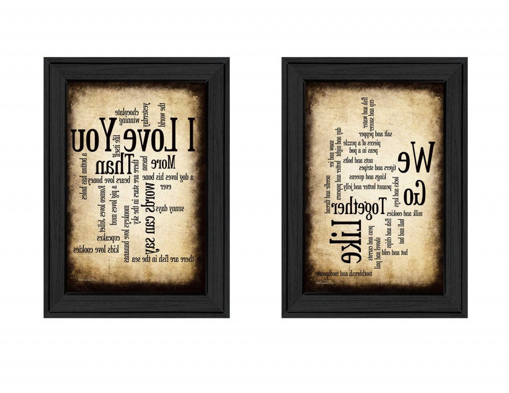 Set Of Two Sentiment Black Framed Print Wall Art