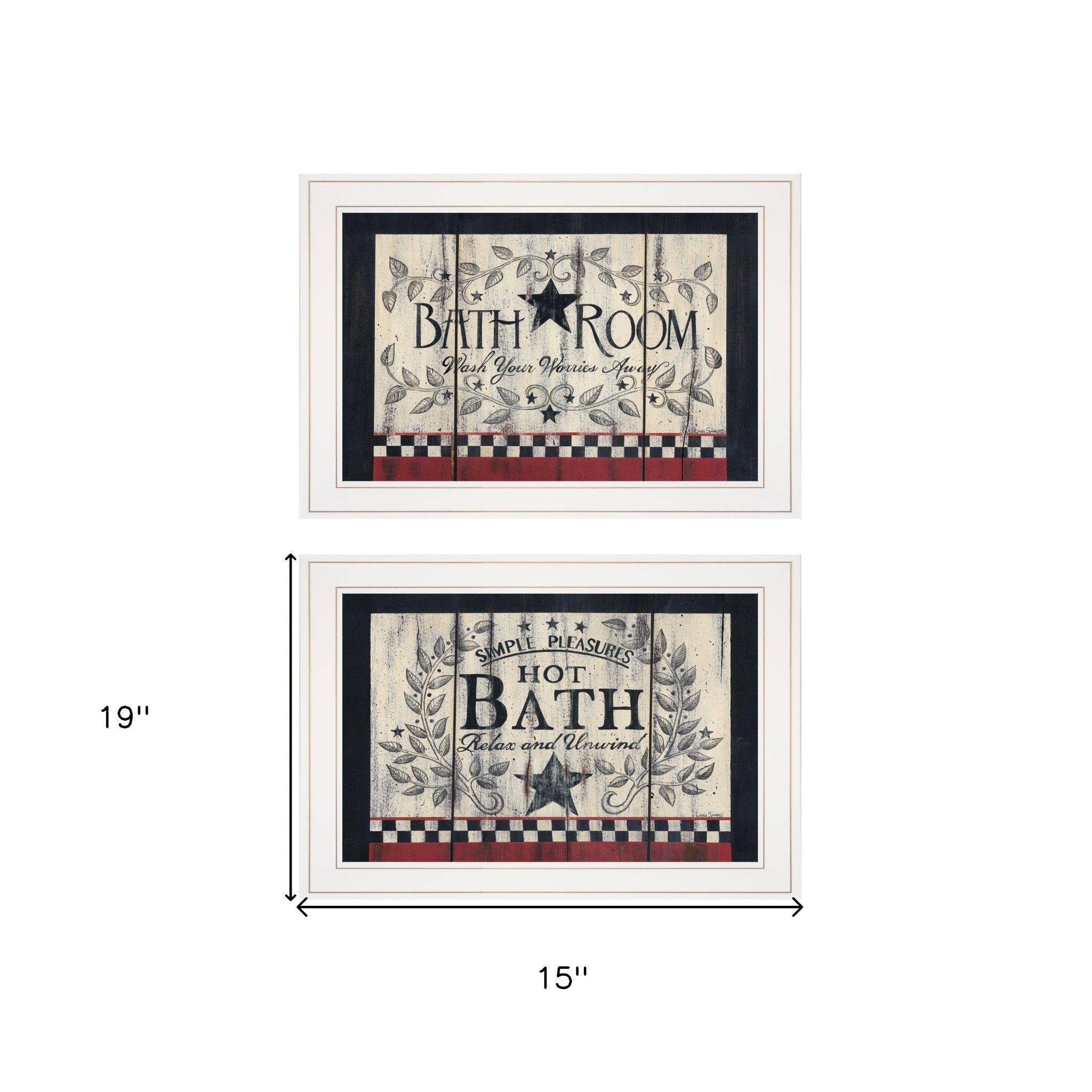 Set Of Two Hot Bath 6 White Framed Print Wall Art