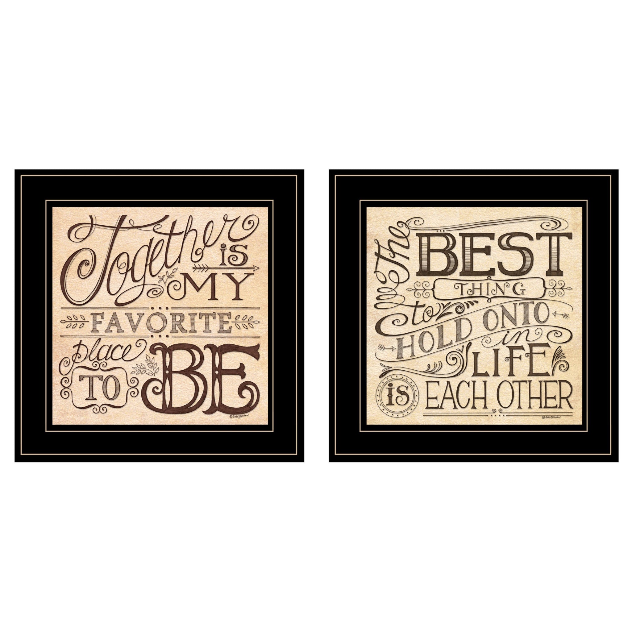 Set Of Two Together Or Each Other 2 Black Framed Print Wall Art