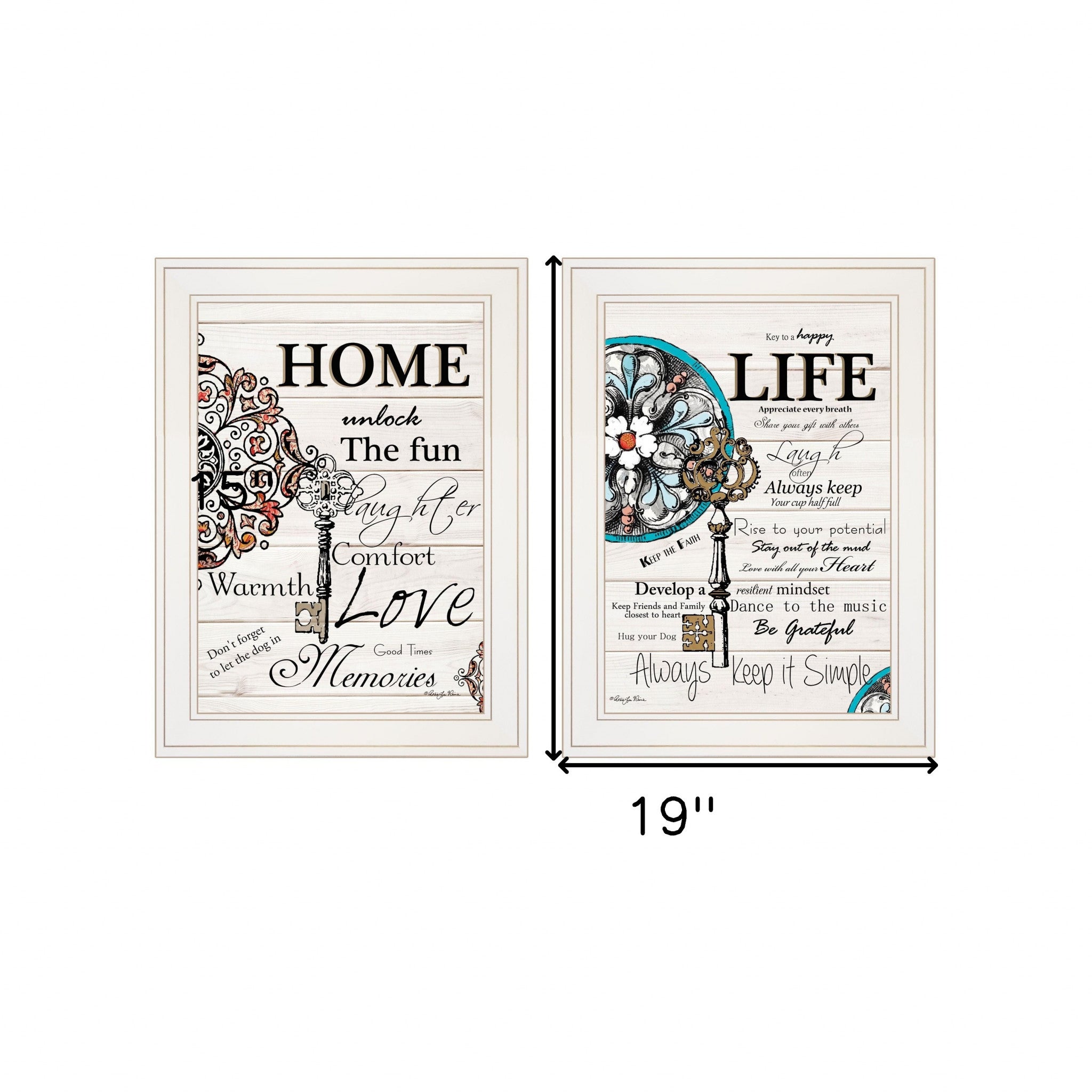 Set Of Two Life Or Home 1 White Framed Print Wall Art