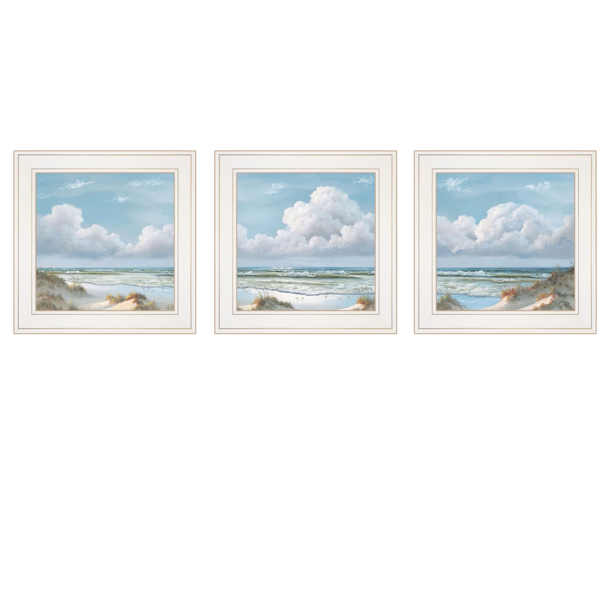 Set Of Three Beautiful Day Iii Iii White Framed Print Wall Art