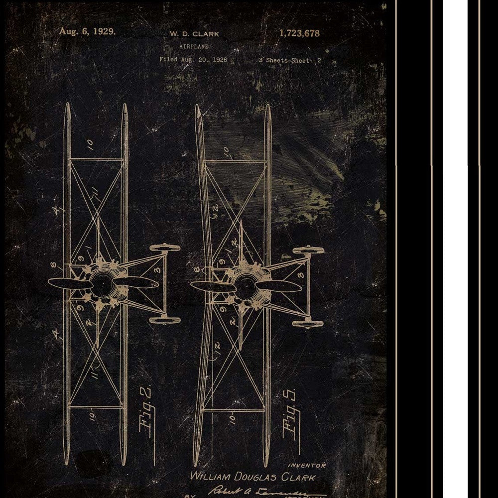 Set Of Two Airplane Patent I And Ii 2 Black Framed Print Wall Art