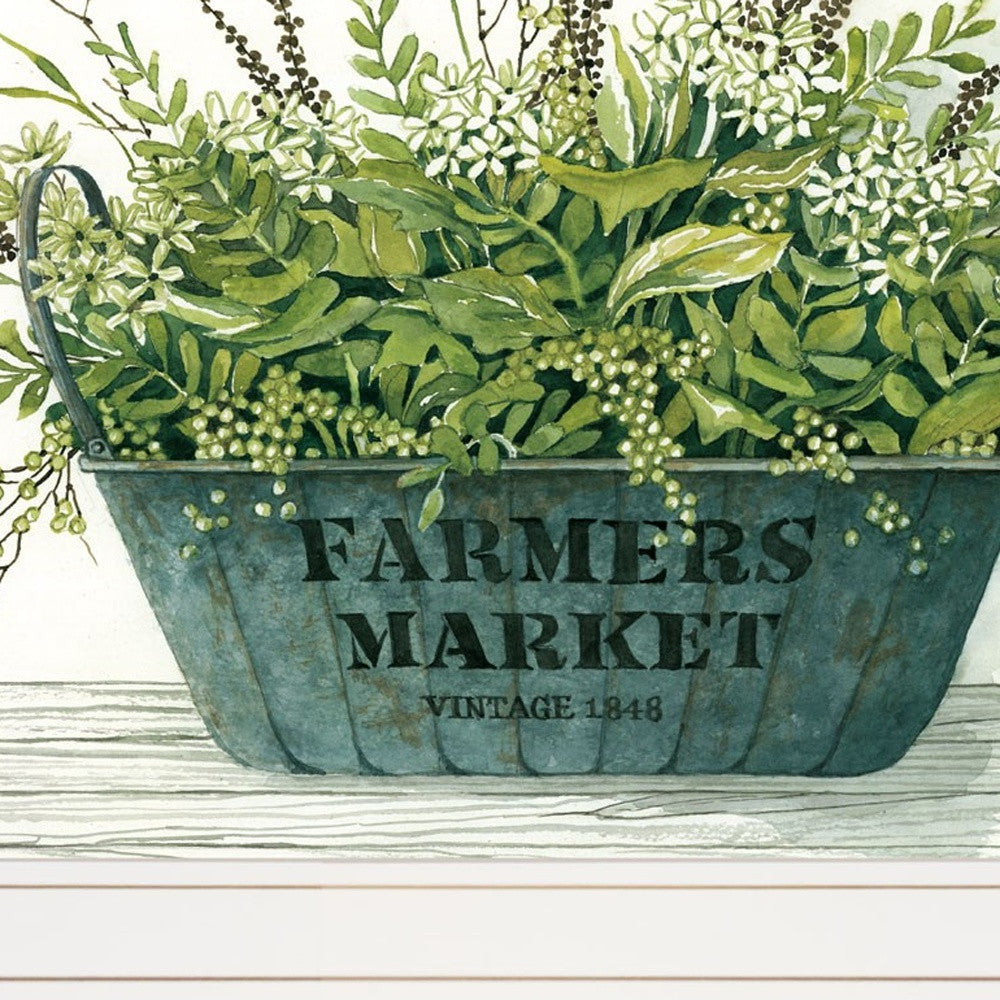 Set Of Two Farm Market Bouquet White Framed Print Wall Art