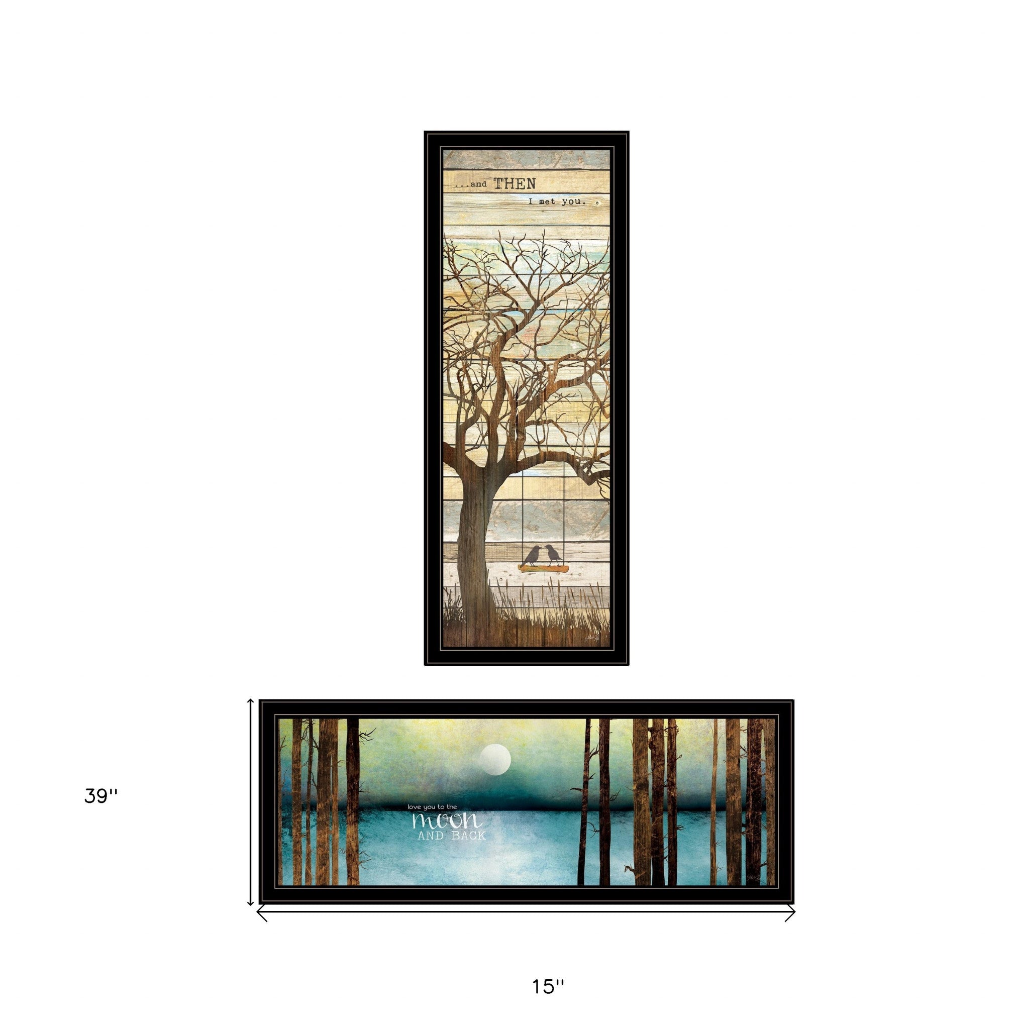 Set Of Two I Met You Or Living Your Dreams 1 Black Framed Print Wall Art