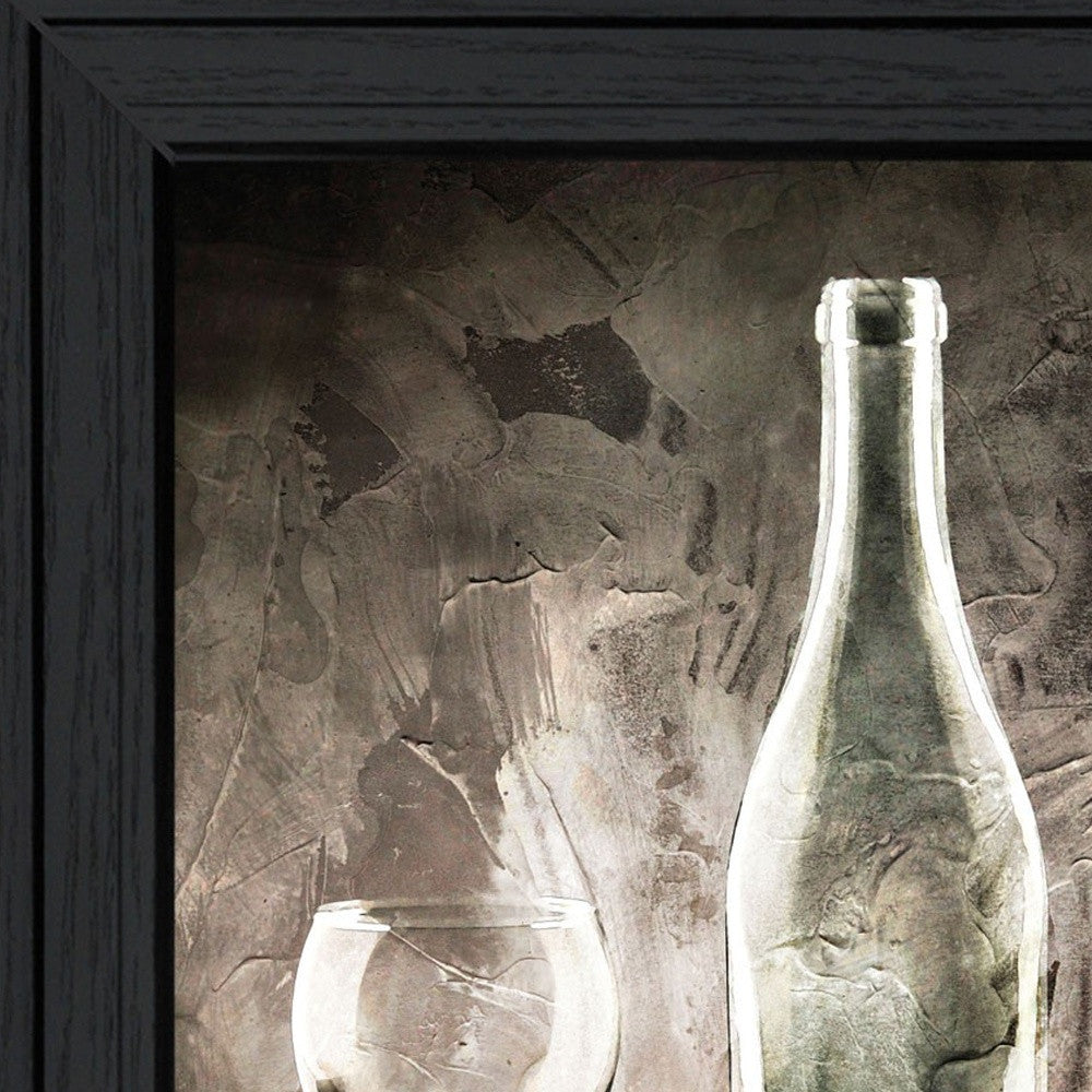 Set Of Two Moody Gray Glassware Still Life 2 Black Framed Print Kitchen Wall Art