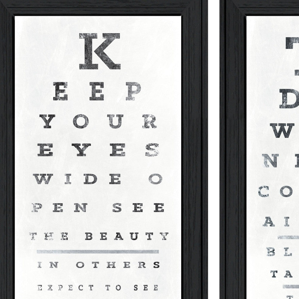 Set Of Two Eye Charts 4 Black Framed Print Wall Art