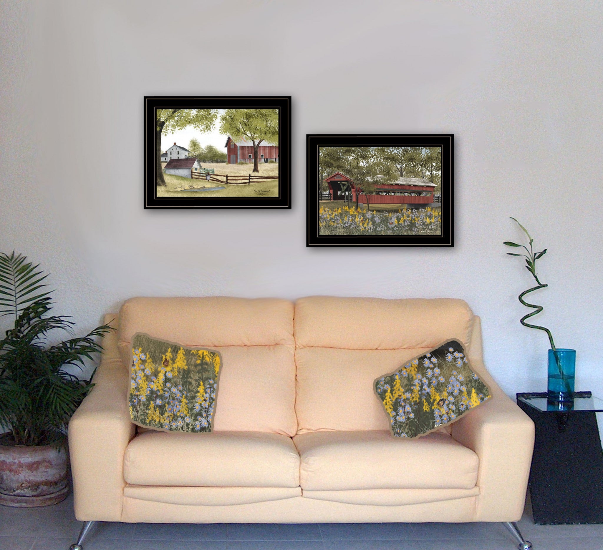 Set Of Two The Spring House 2 Black Framed Print Wall Art