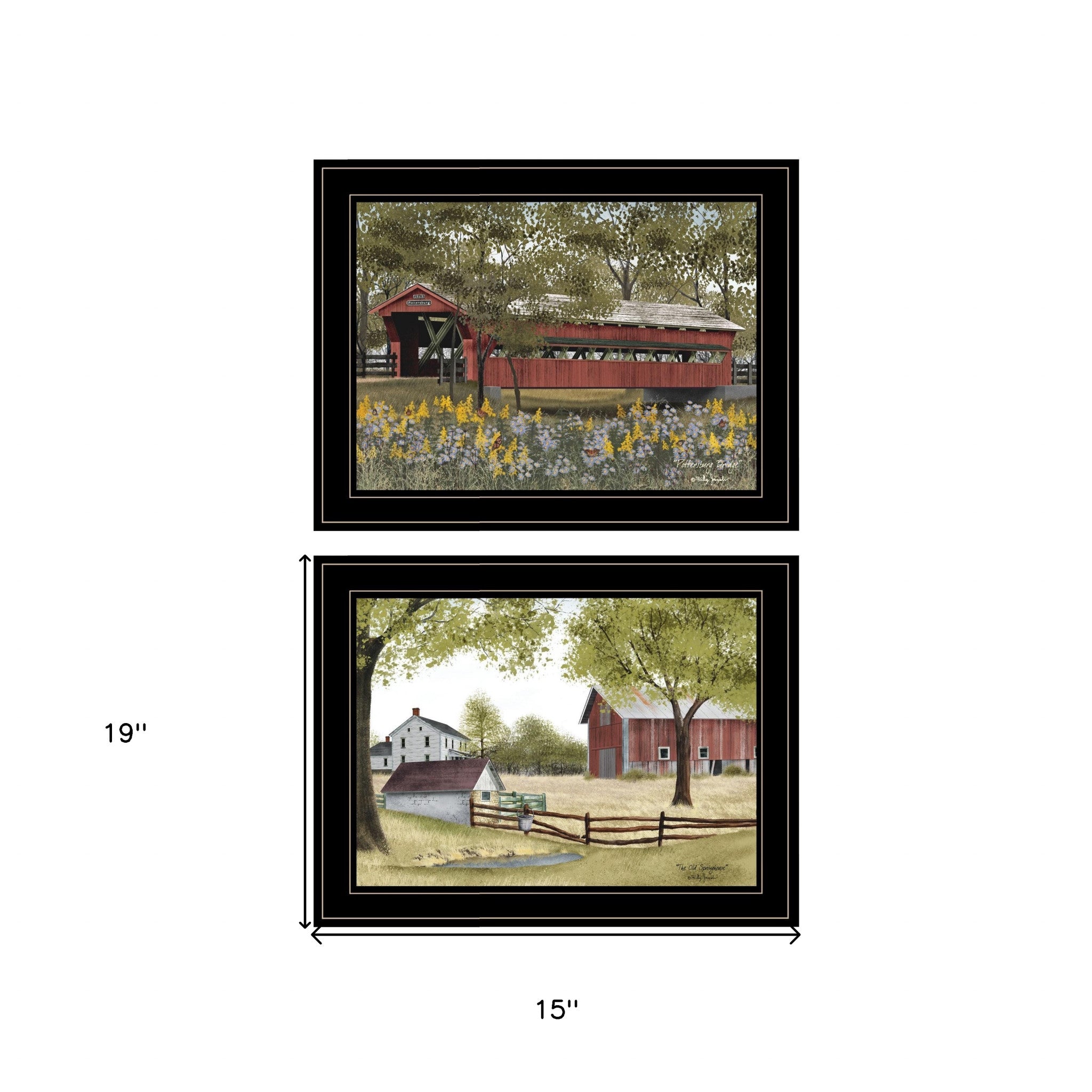 Set Of Two The Spring House 2 Black Framed Print Wall Art