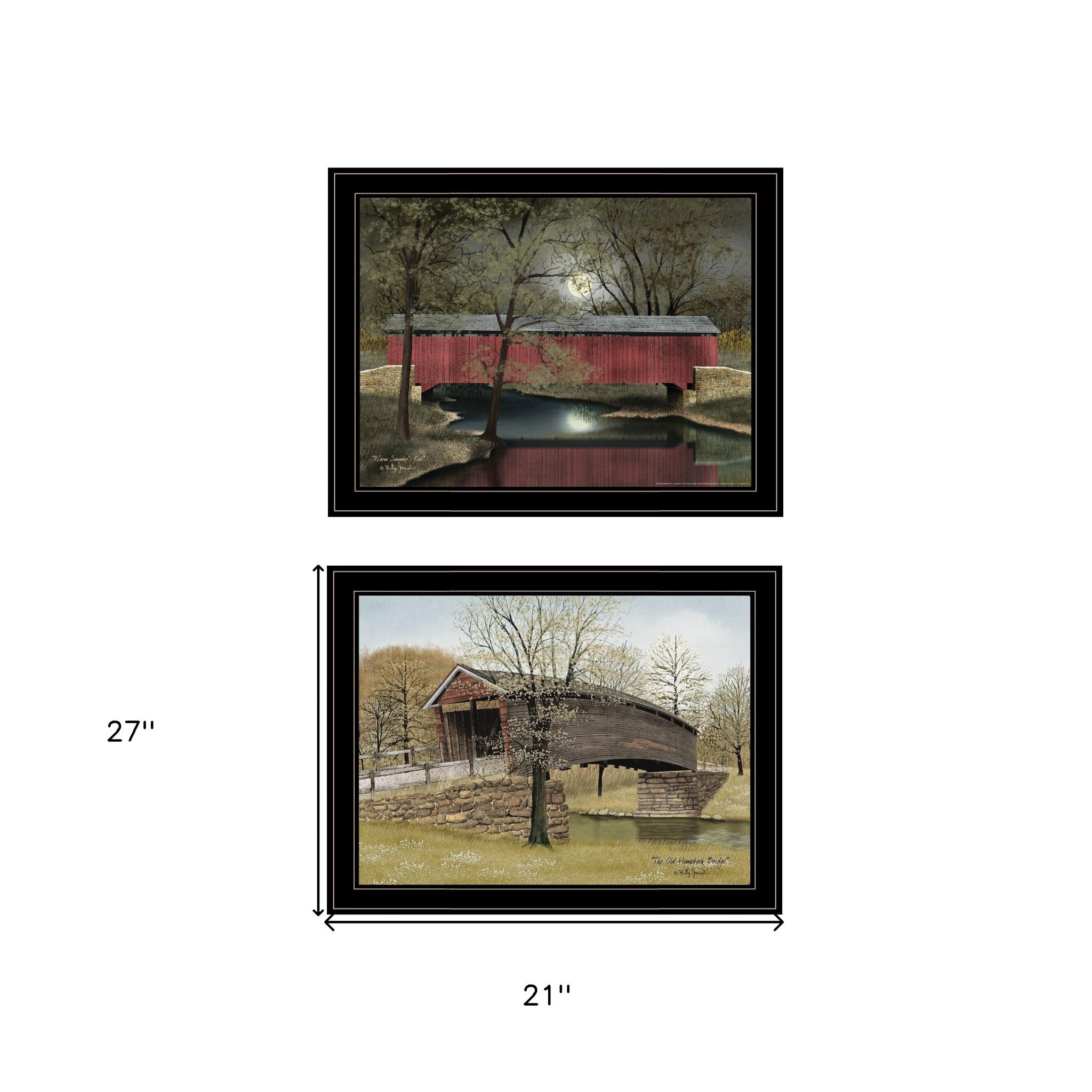 Set Of Two Bridge Collection I 2-Piece 2 Black Framed Print Wall Art