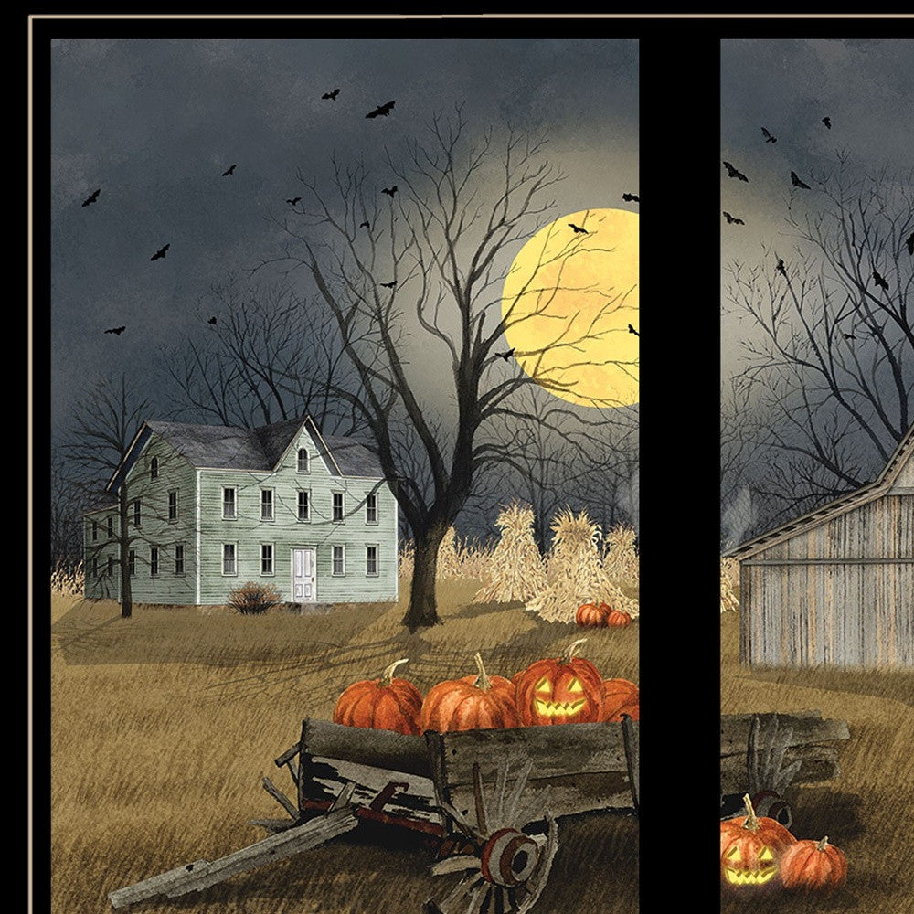 Spooky Harvest Moon 7 Black Framed Print Wall Art