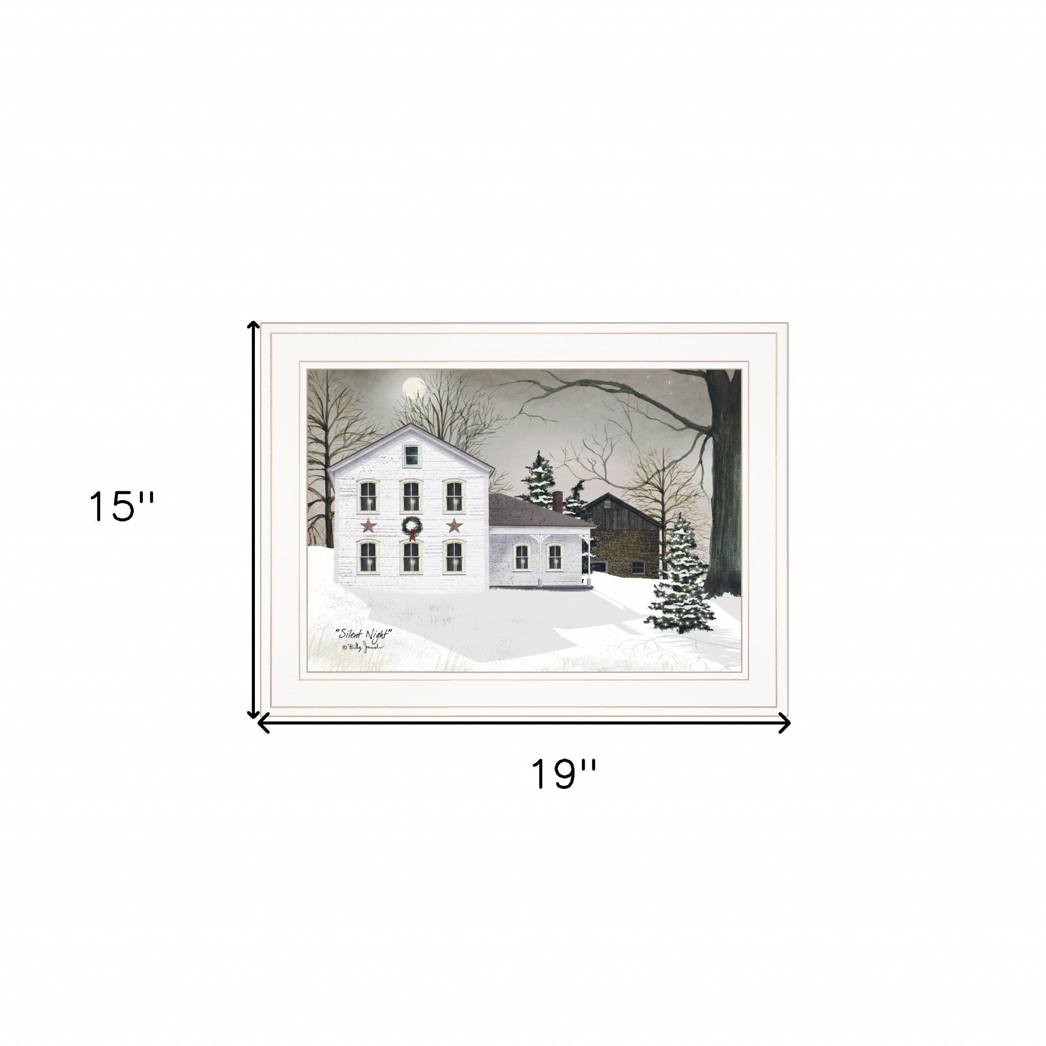 Silent Night 2 White Framed Print Wall Art