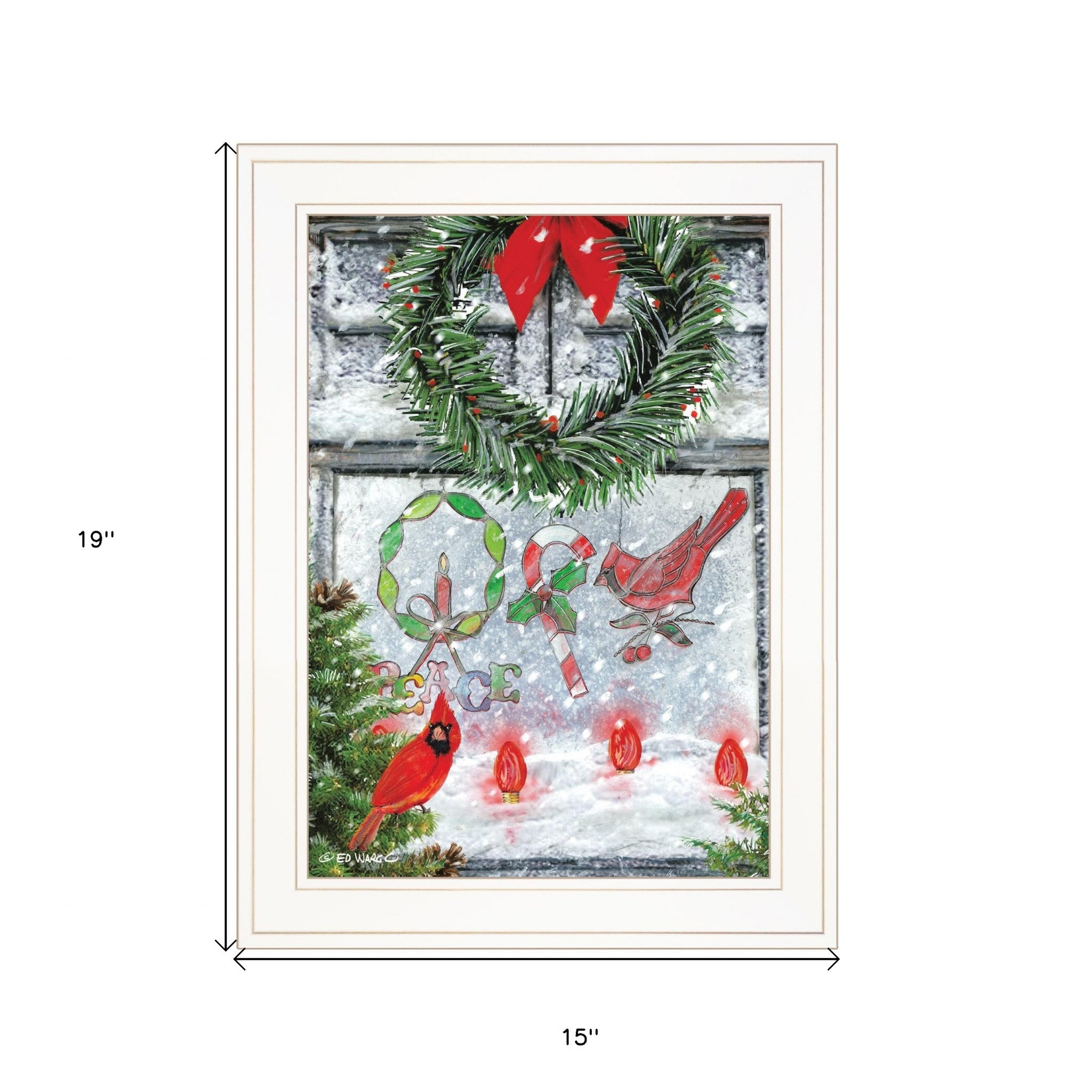 Christmas Peace 1 White Framed Print Wall Art