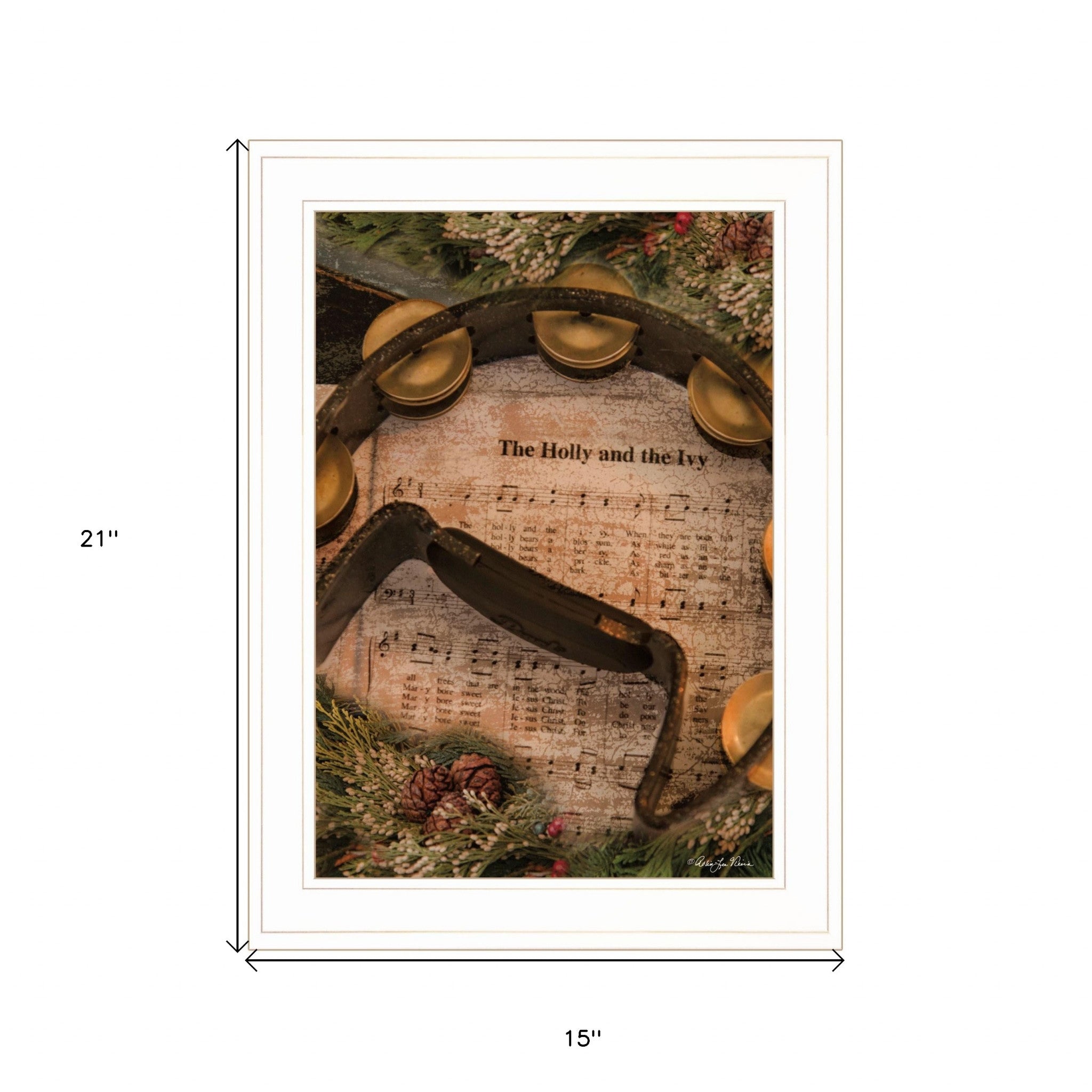 Holly And Ivy Christmas White Framed Print Wall Art