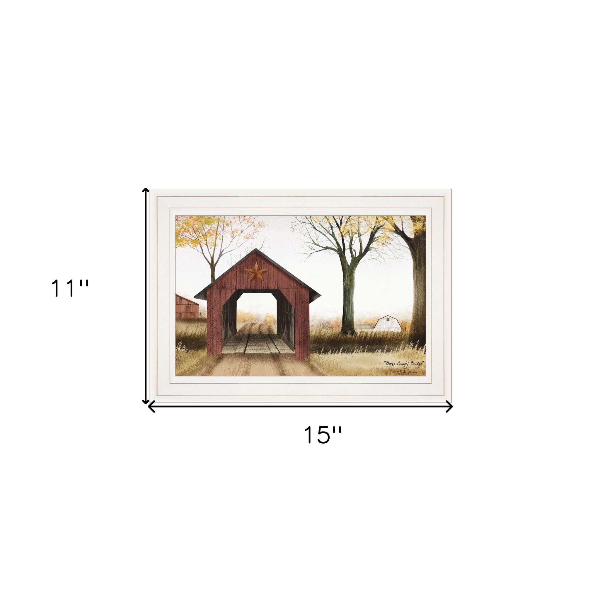 Bucks County Bridge 1 White Framed Print Wall Art