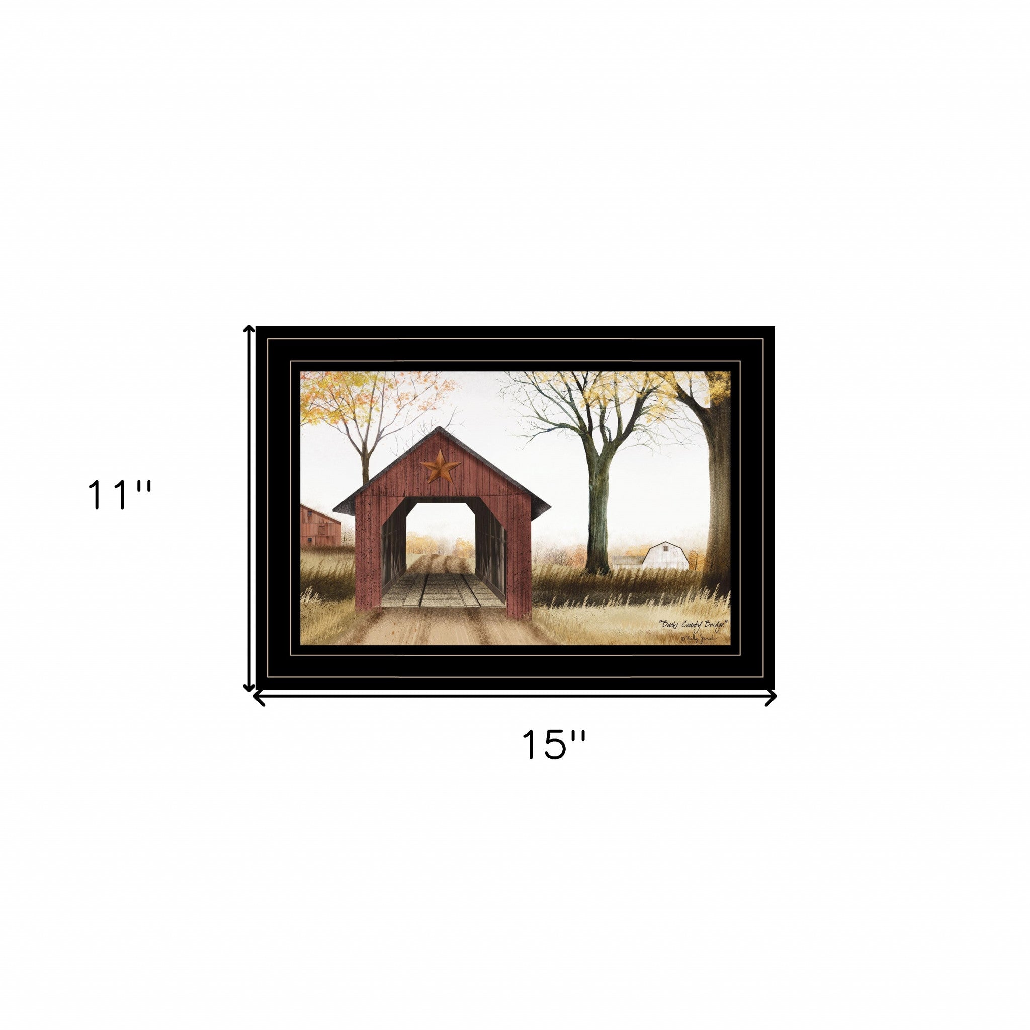 Bucks County Bridge 3 Black Framed Print Wall Art