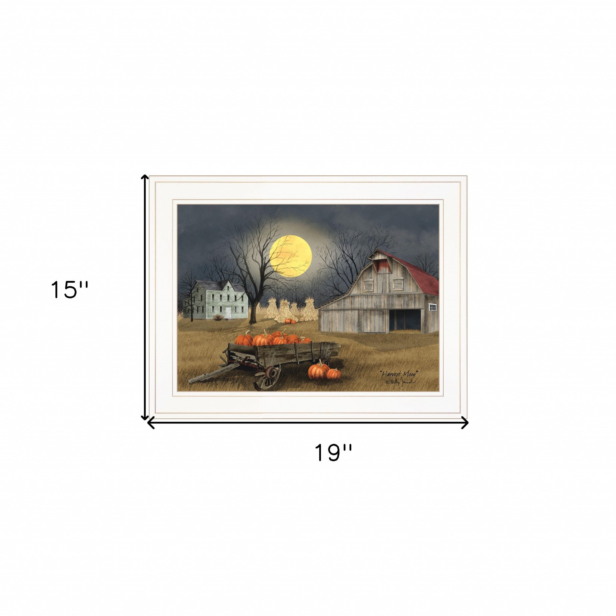 Harvest Moon 5 White Framed Print Wall Art