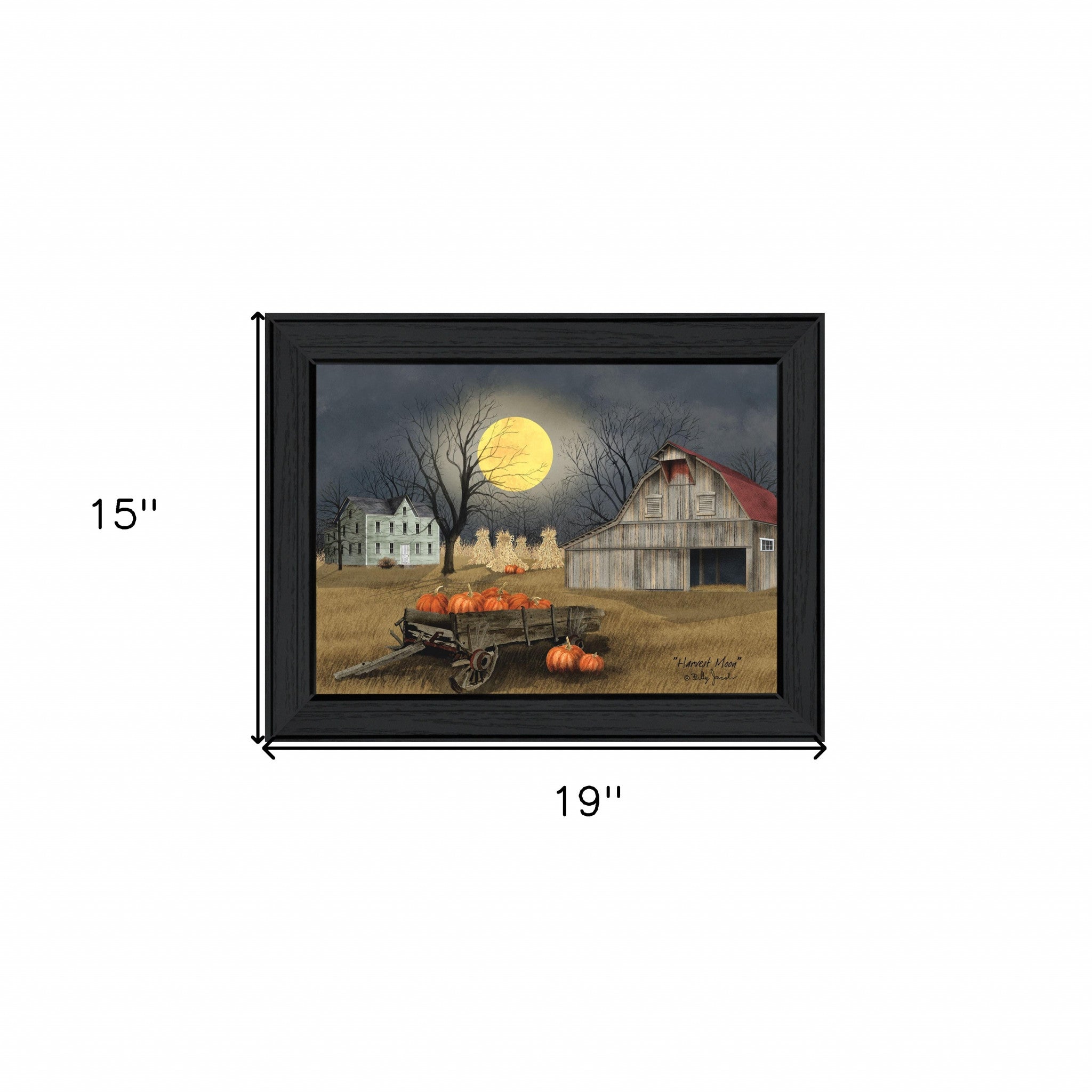 Harvest Moon 6 Black Framed Print Wall Art