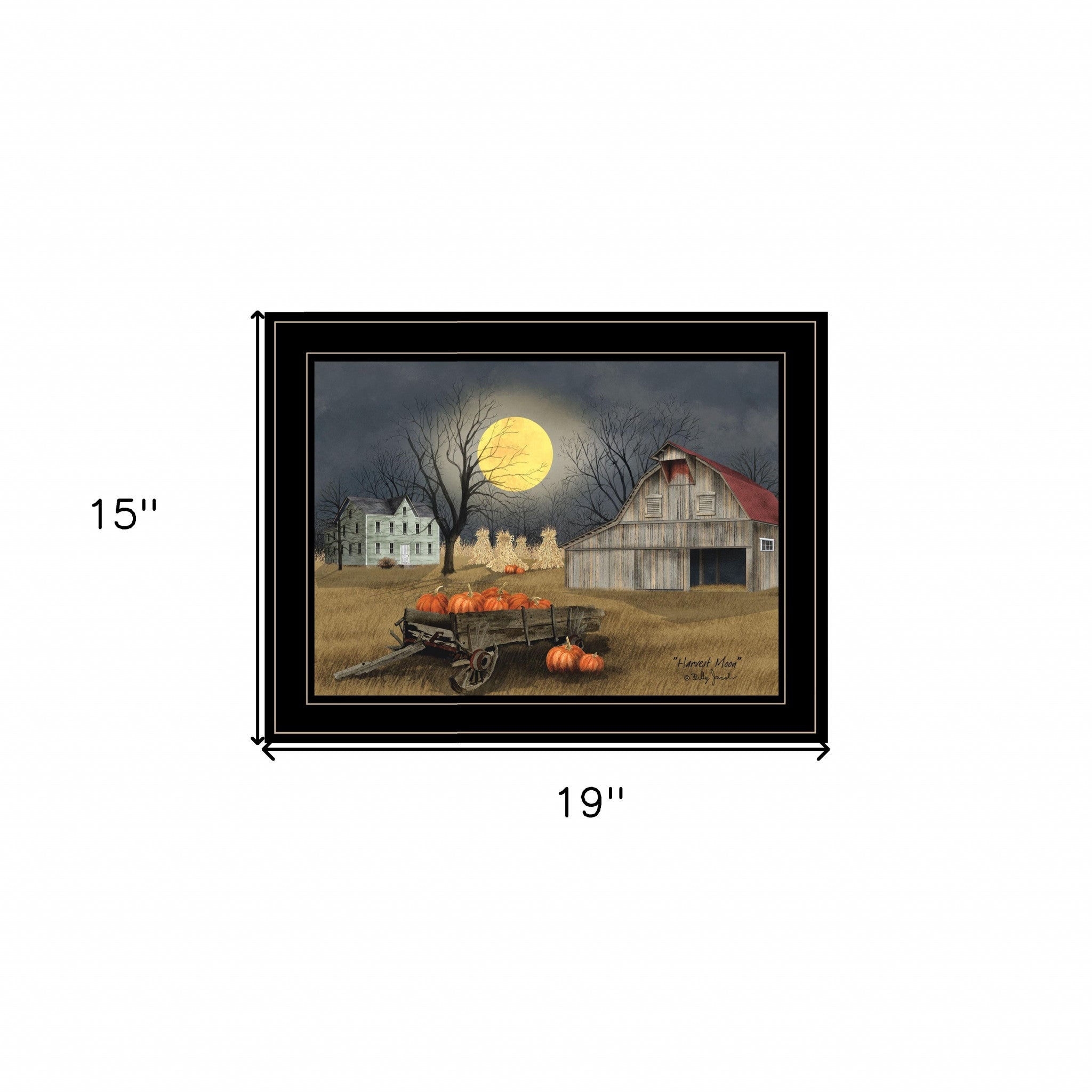 Harvest Moon 7 Black Framed Print Wall Art