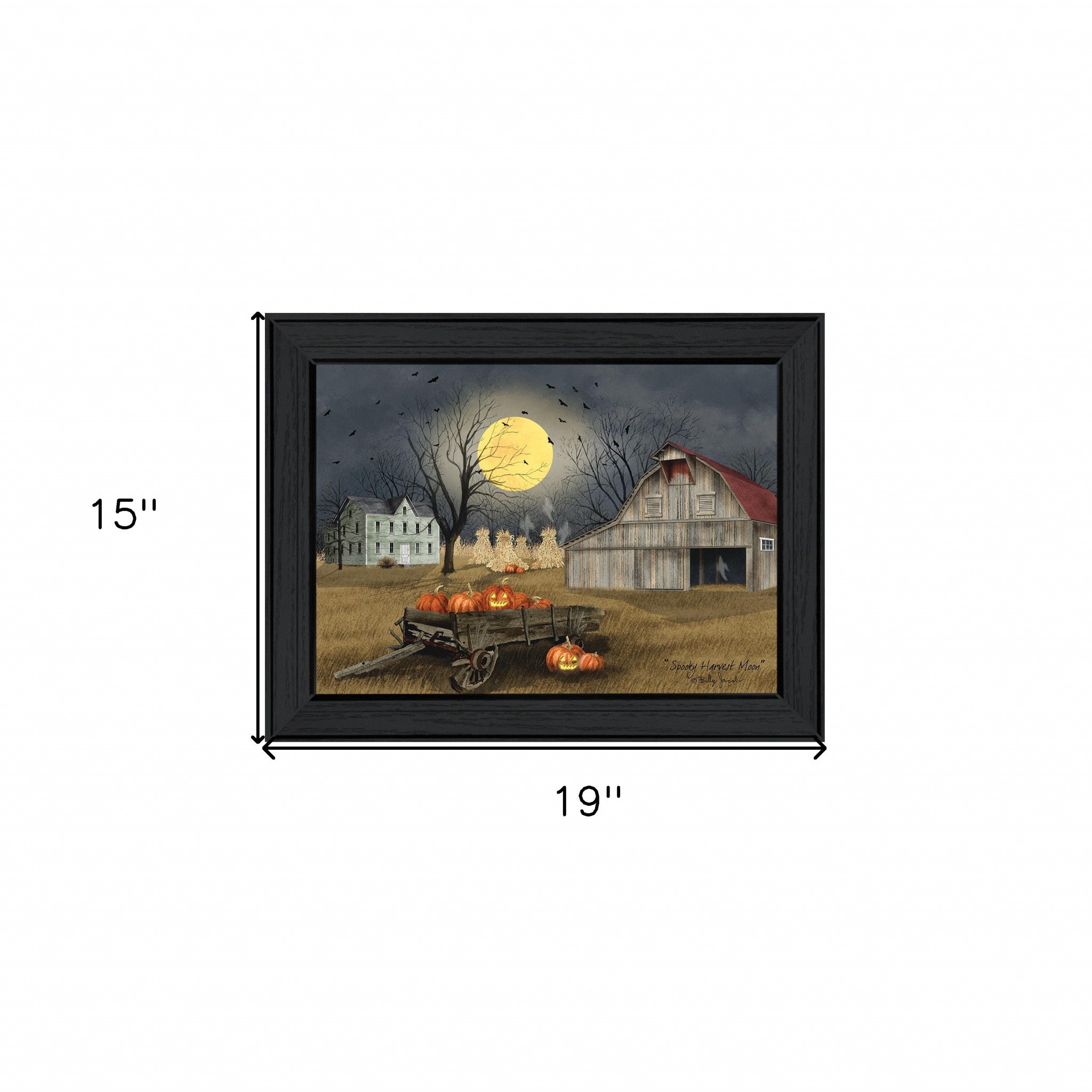 Spooky Harvest Moon 3 Black Framed Print Wall Art