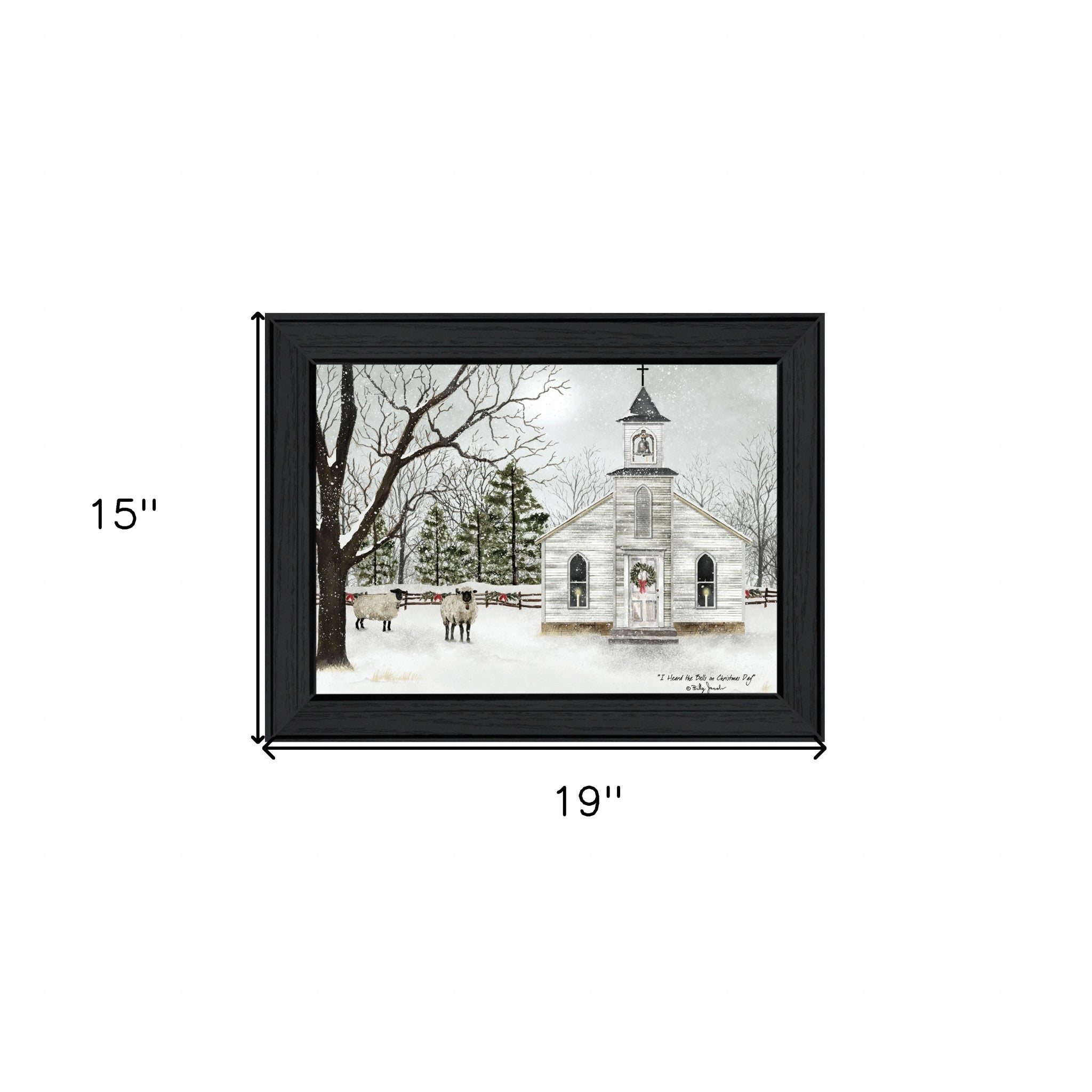 I Heard The Bells On Christmas 2 Black Framed Print Wall Art