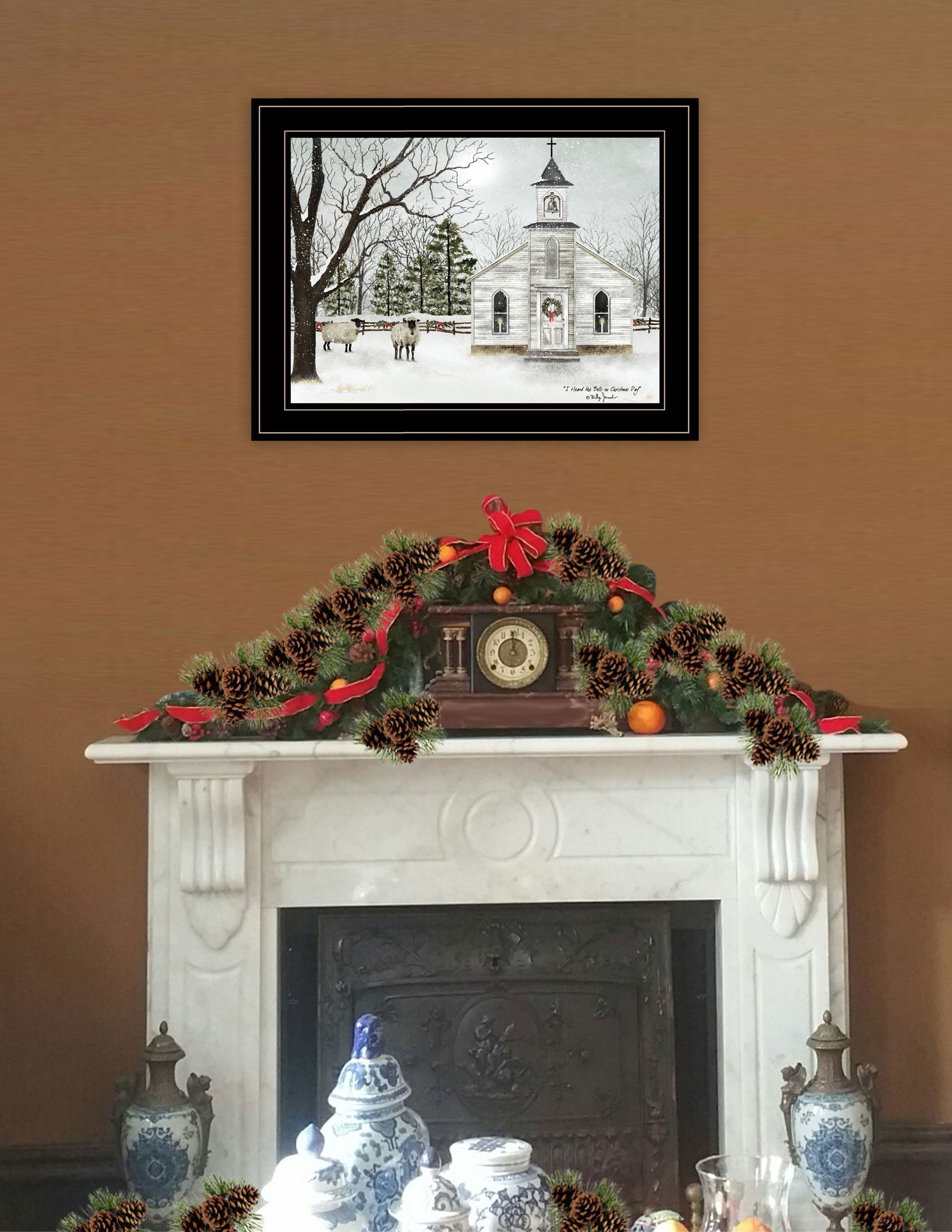 I Heard The Bells On Christmas 3 Black Framed Print Wall Art