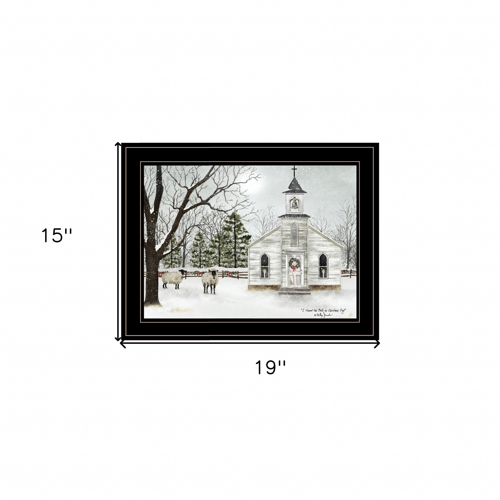 I Heard The Bells On Christmas 3 Black Framed Print Wall Art