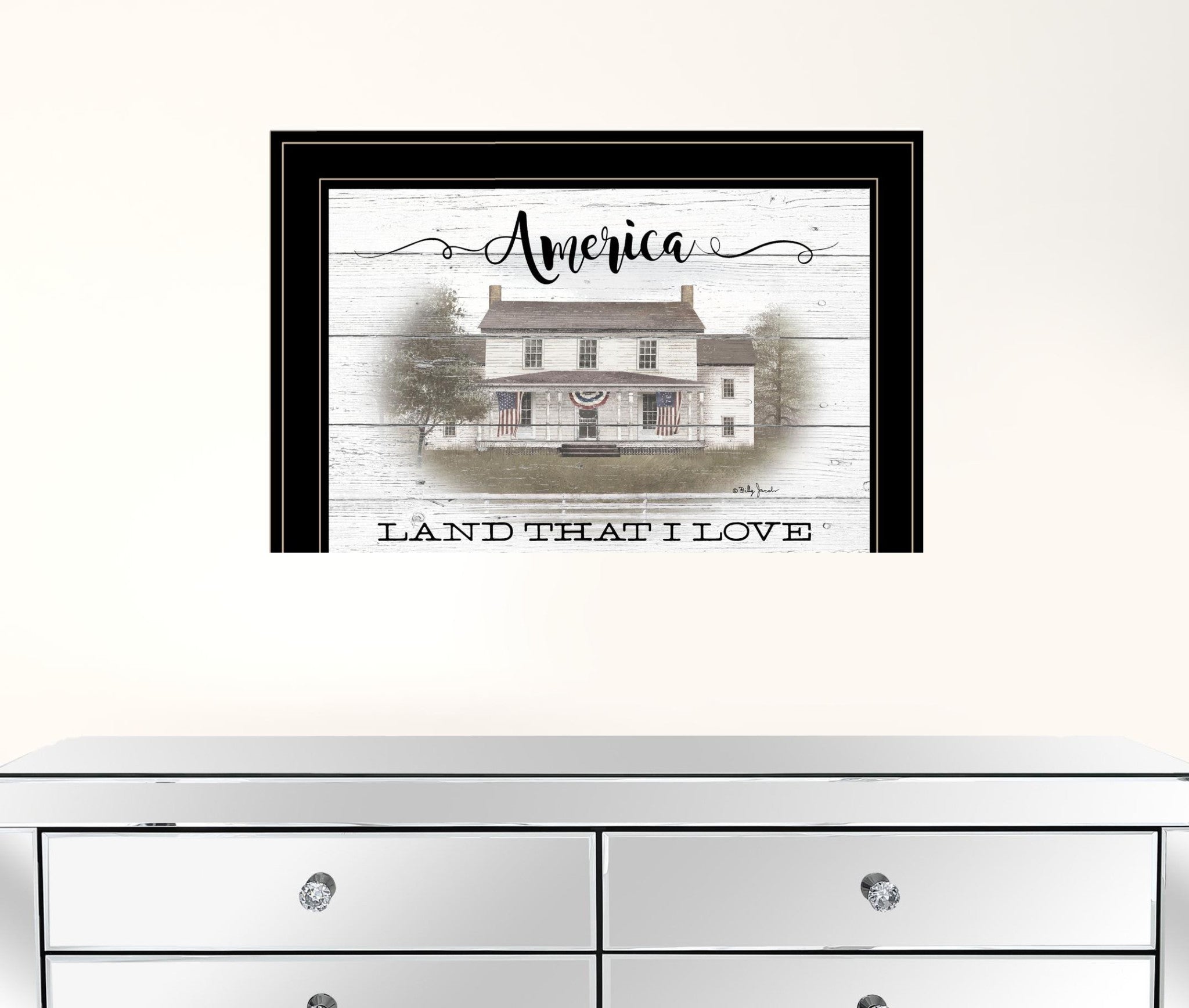 America Land That I Love Black Framed Print Wall Art