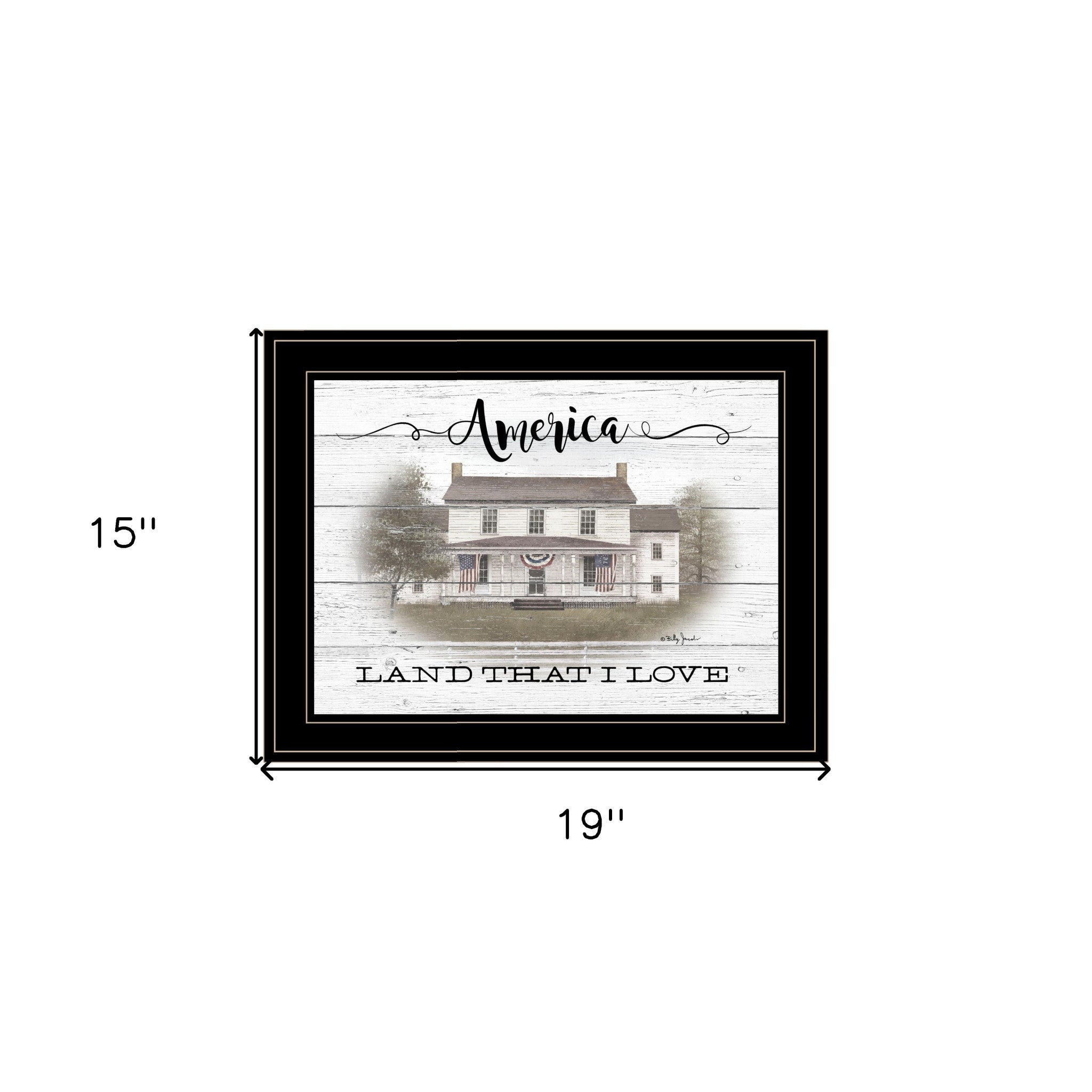 America Land That I Love Black Framed Print Wall Art