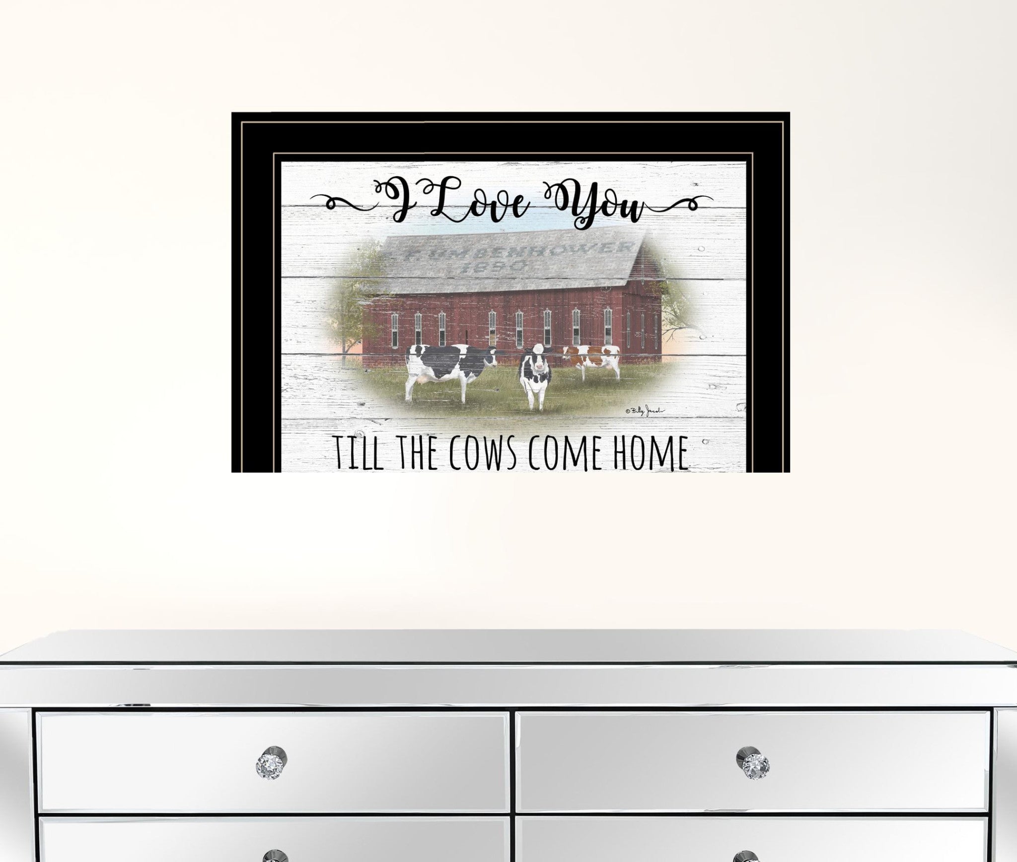 I Love You Till The Cows Come Home Black Framed Print Wall Art