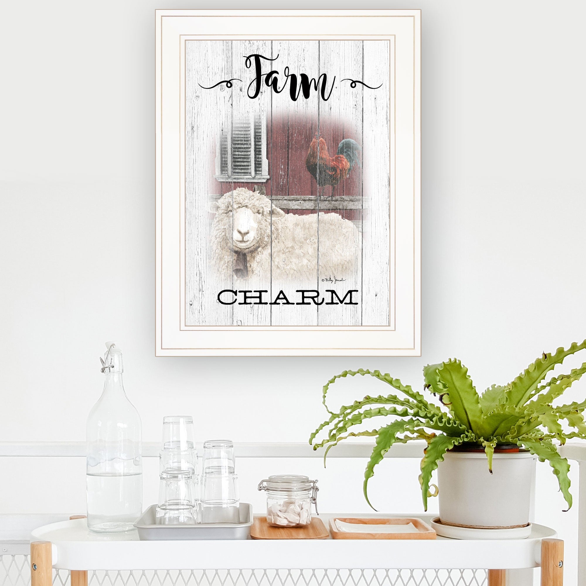 Farm Charm White Framed Print Wall Art