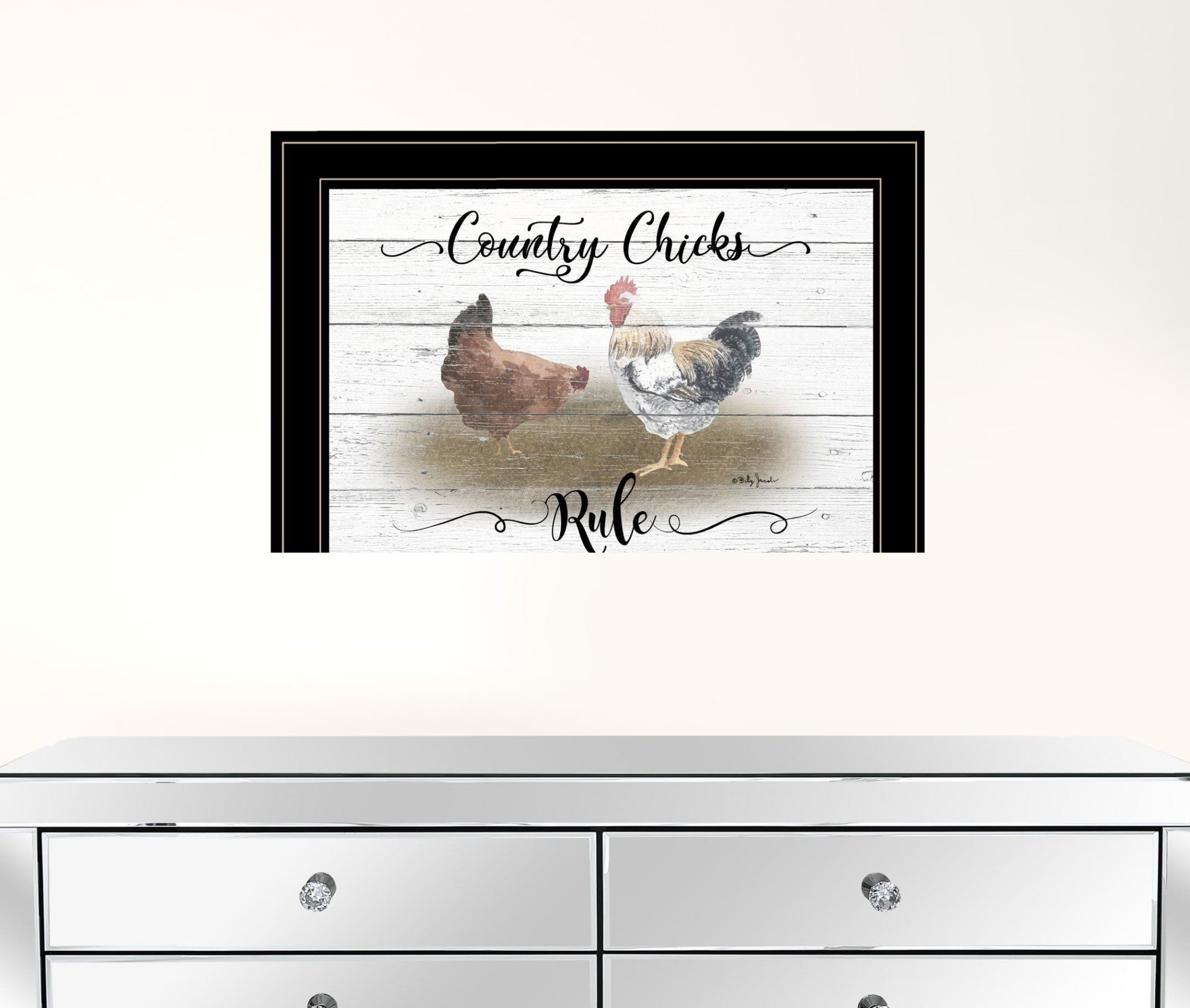 Country Chicks Rule 3 Black Framed Print Wall Art