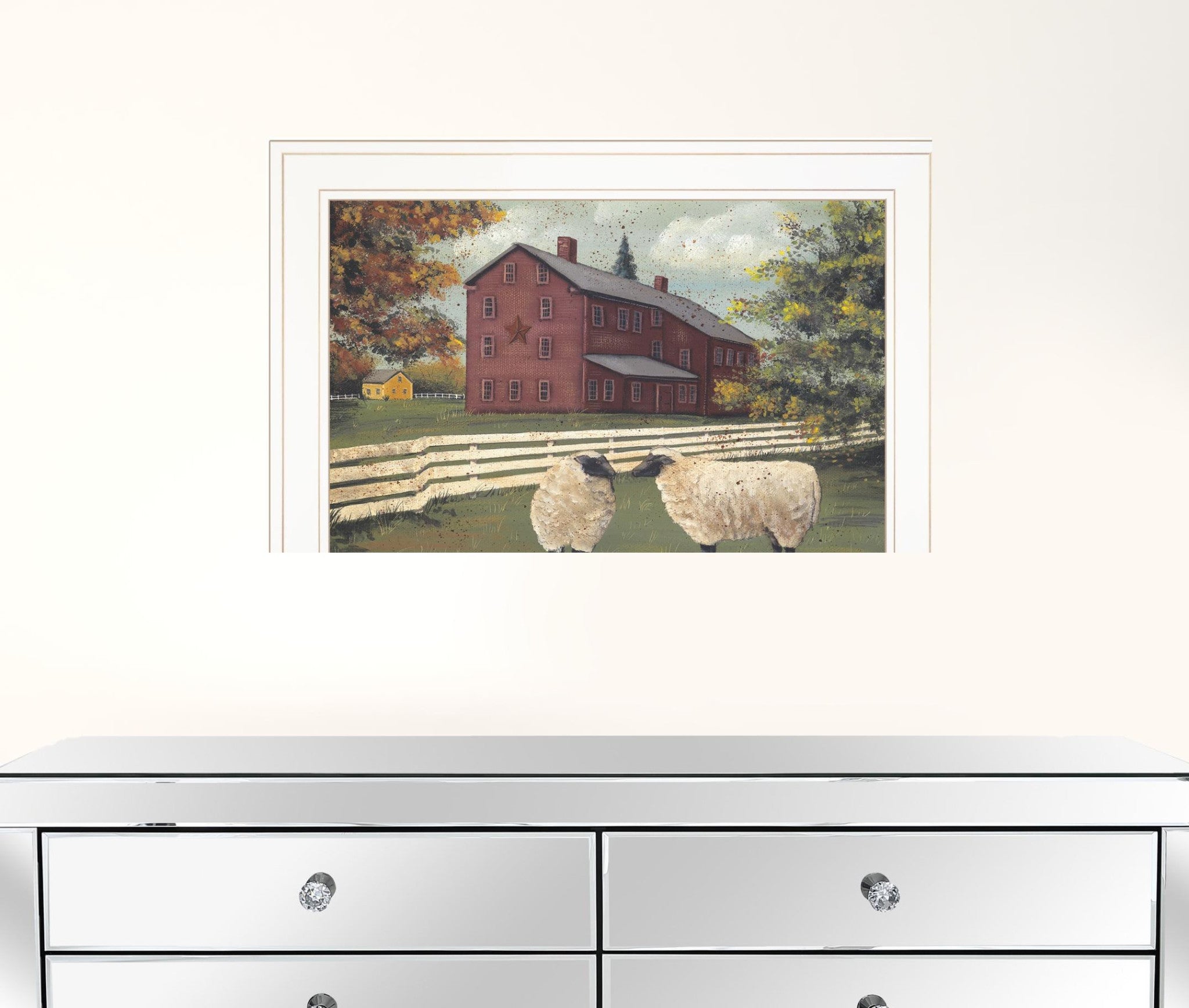 Hancock Sheep 2 White Framed Print Wall Art