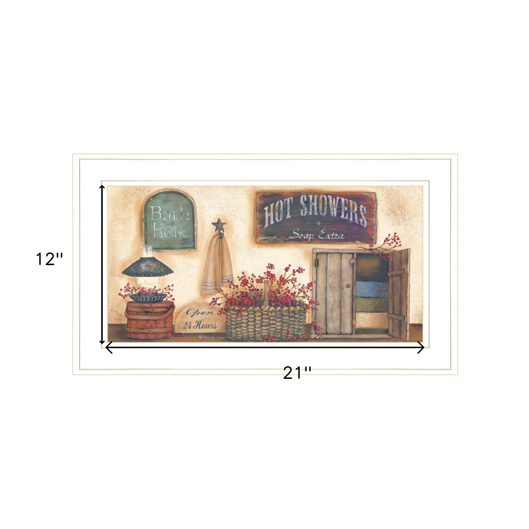 Bath House Collection 1 White Framed Print Wall Art