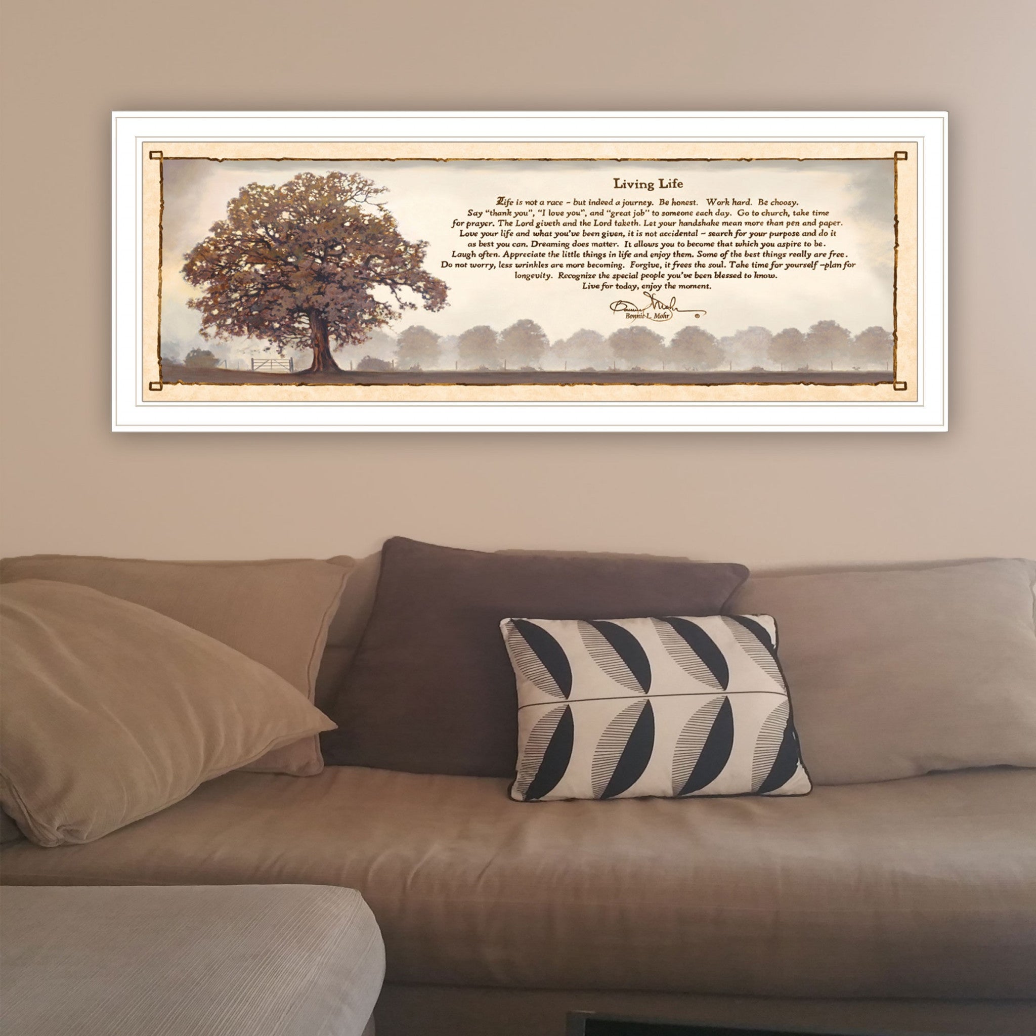 Living Life 10 White Framed Print Wall Art