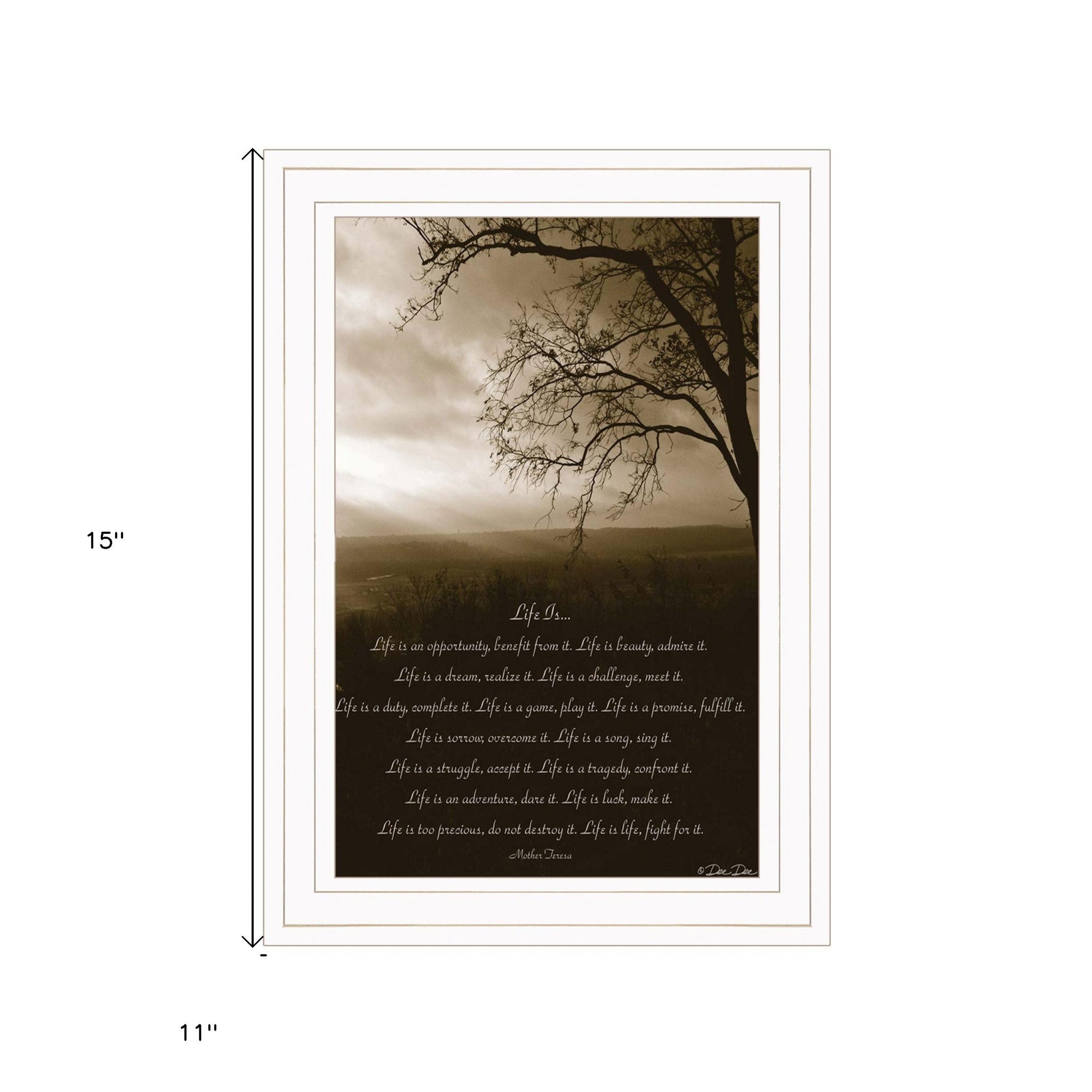 Life Is 2 White Framed Print Wall Art