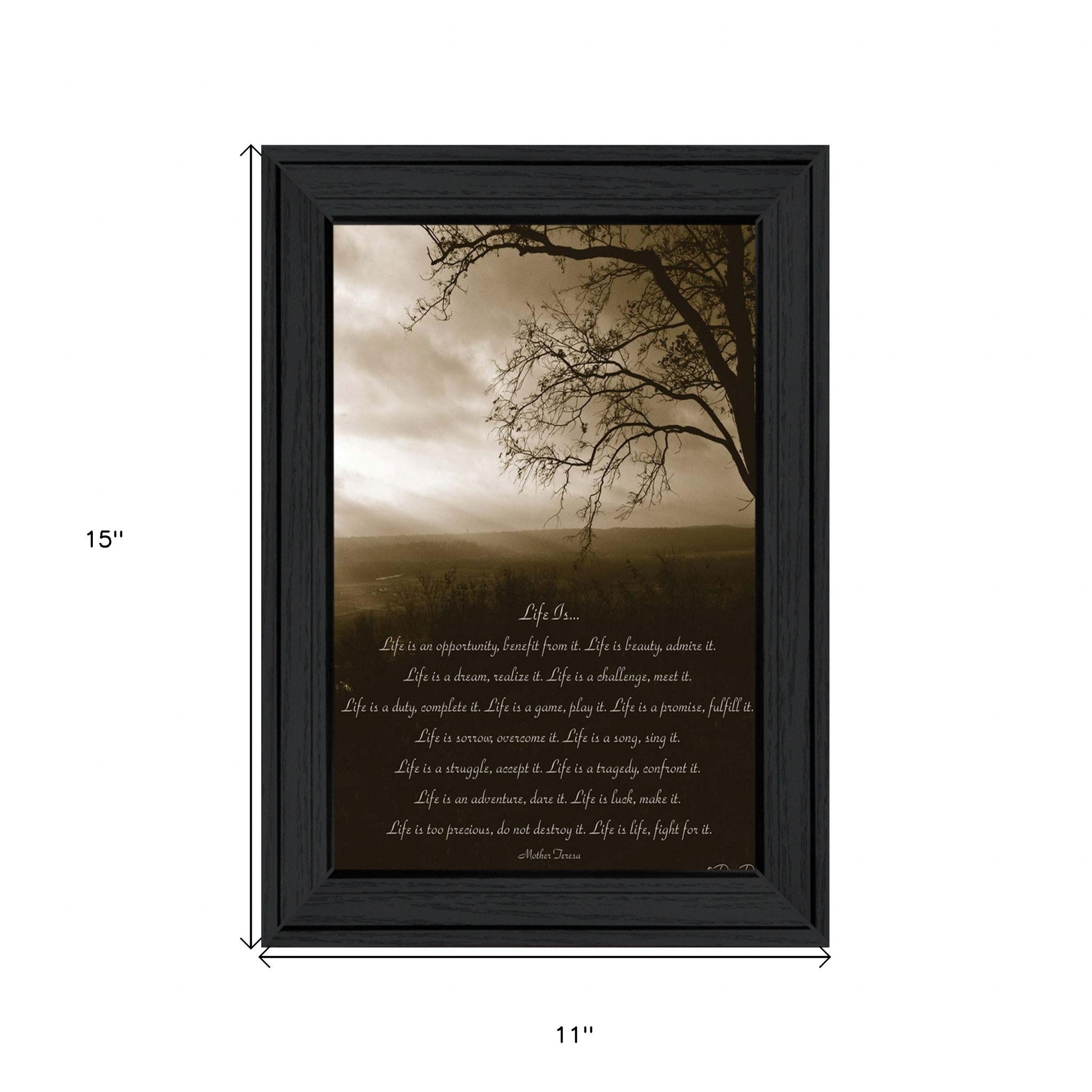 Life Is 3 Black Framed Print Wall Art