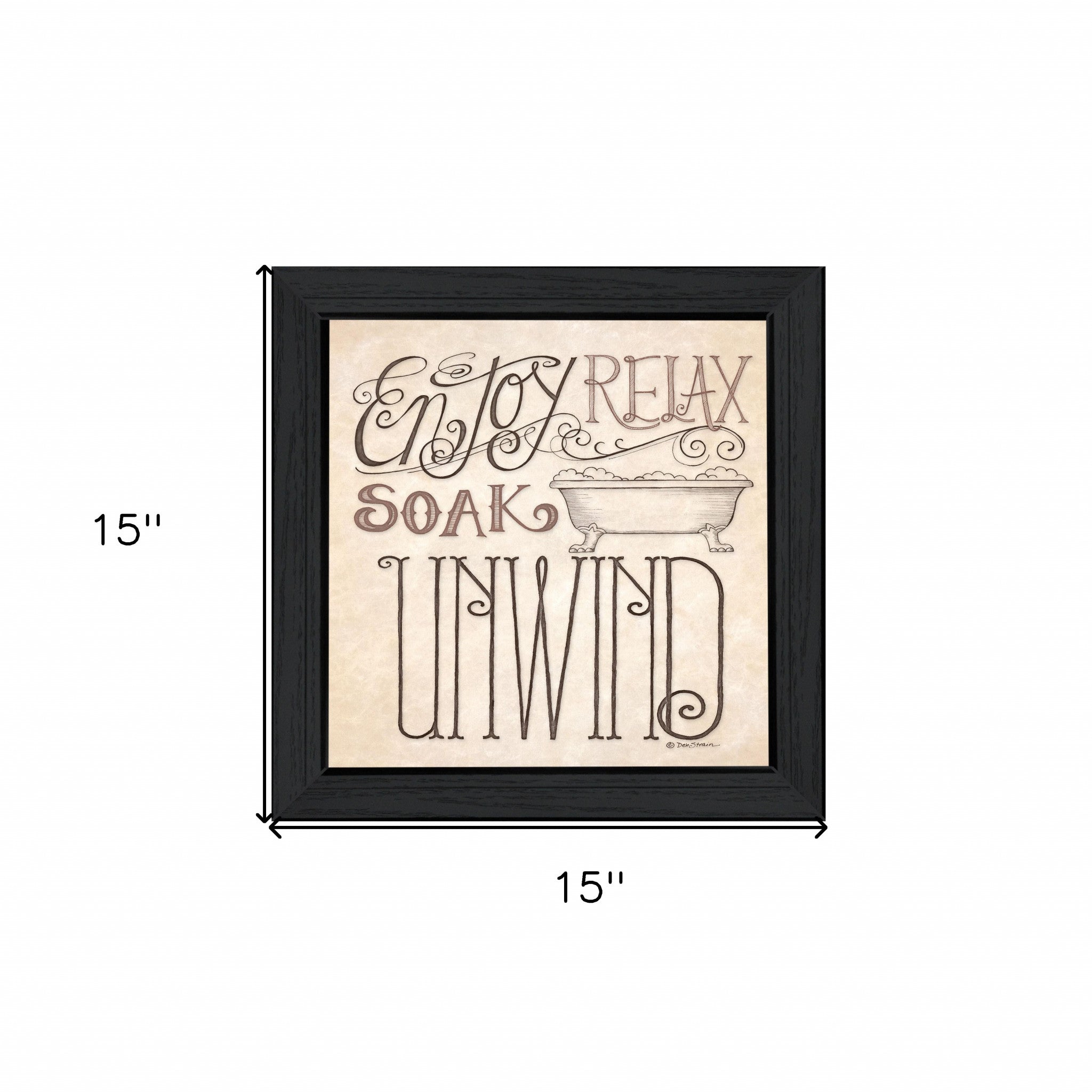 Soak and Relax 4 Black Framed Print Bathroom Wall Art