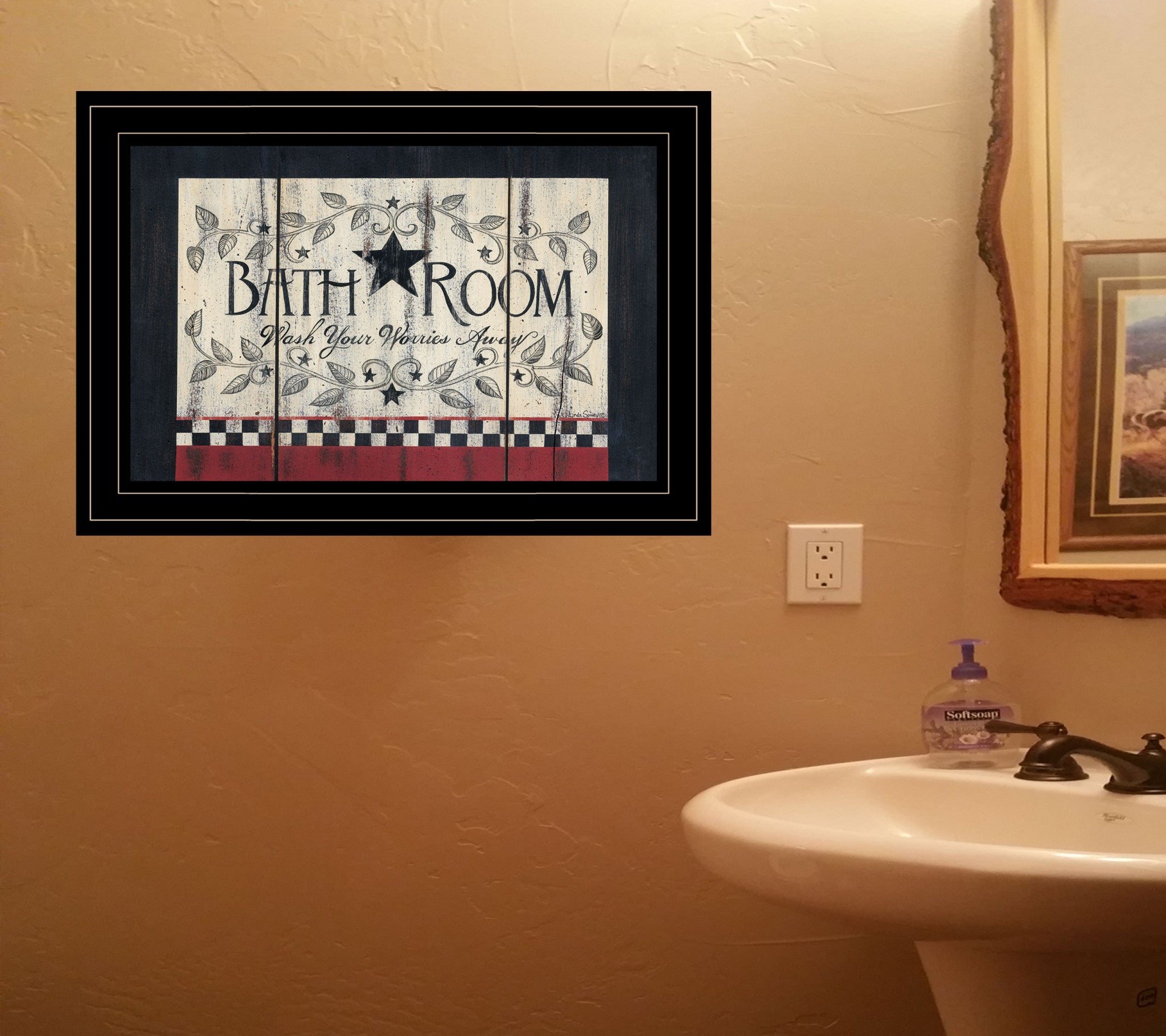 Bathroom 3 Black Framed Print Wall Art