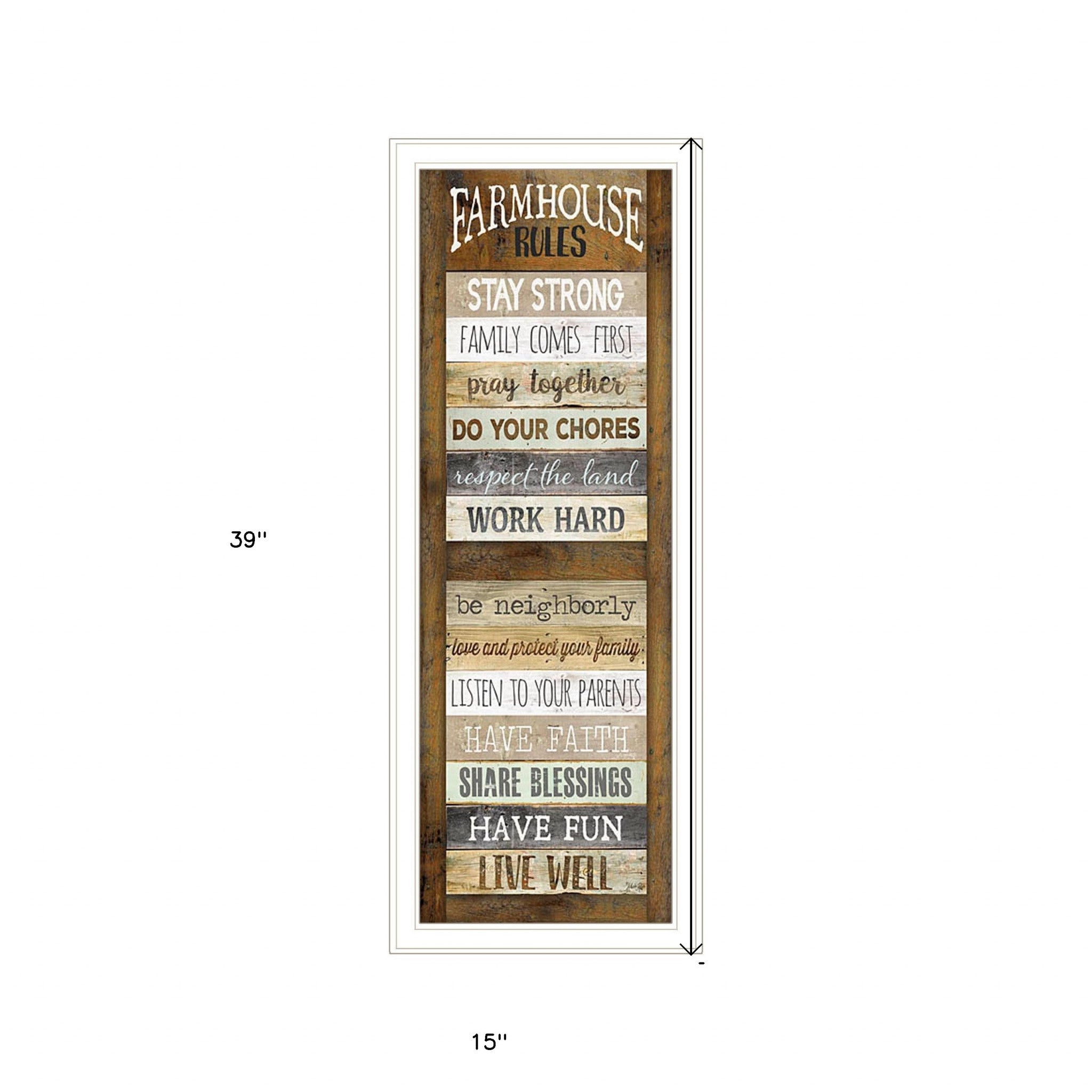 Farmhouse Rules 2 White Framed Print Wall Art