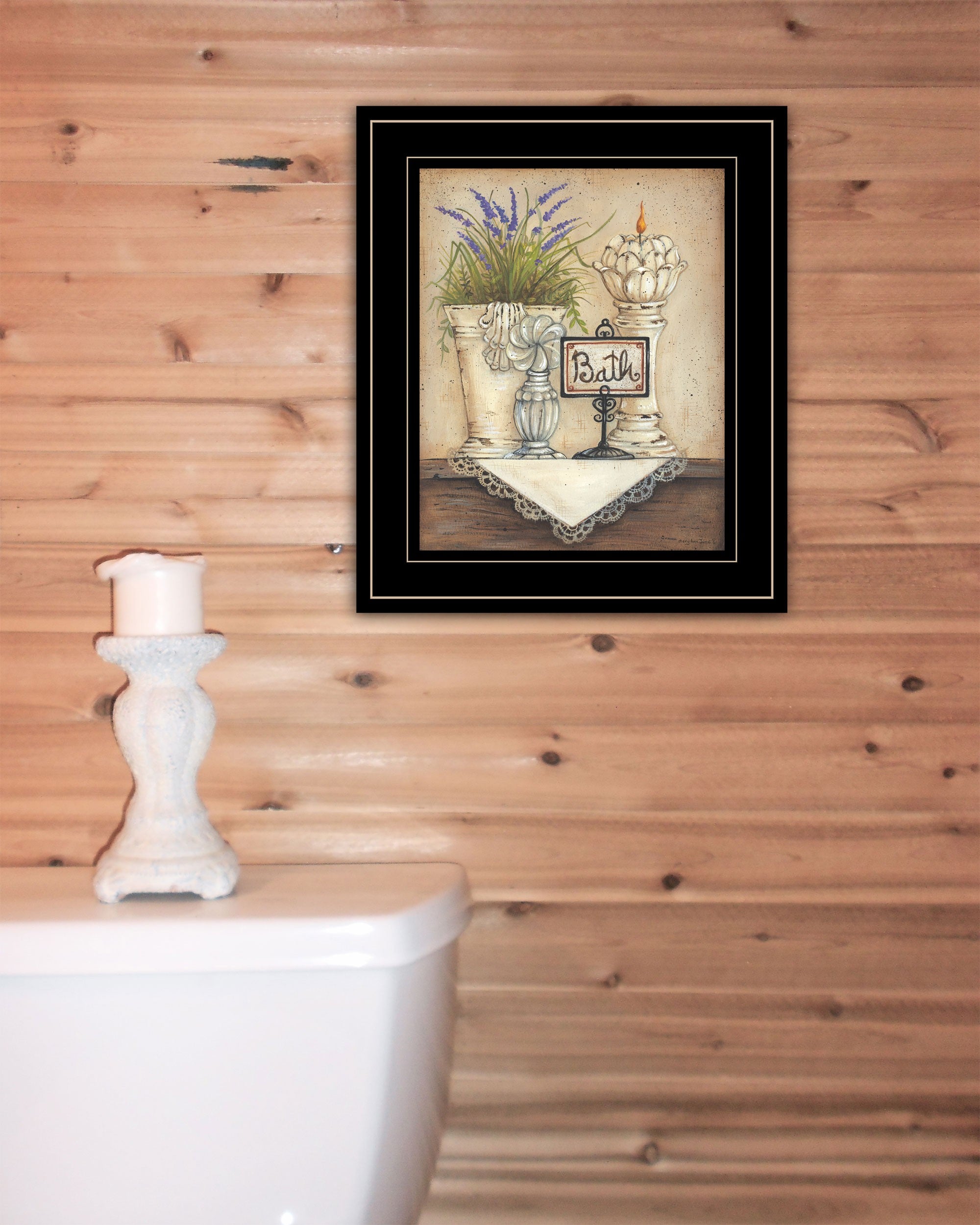 Bath Print 3 Black Framed Print Wall Art